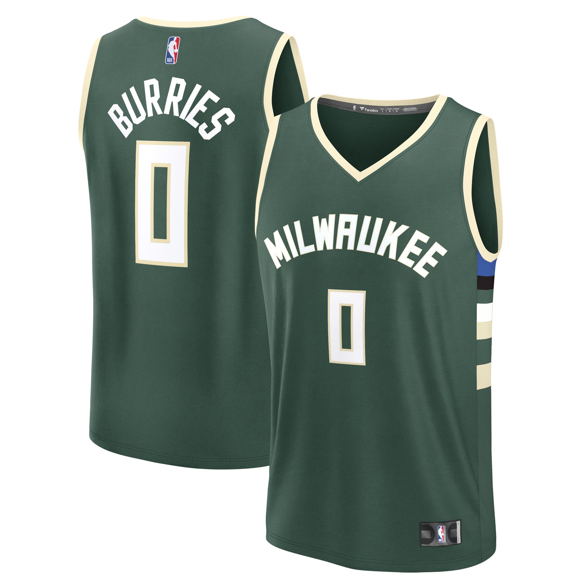 Men's Milwaukee Bucks Brayden Burries Fanatics Green 2026 NBA Draft First Round Pick Fast Break Jersey - Icon Edition