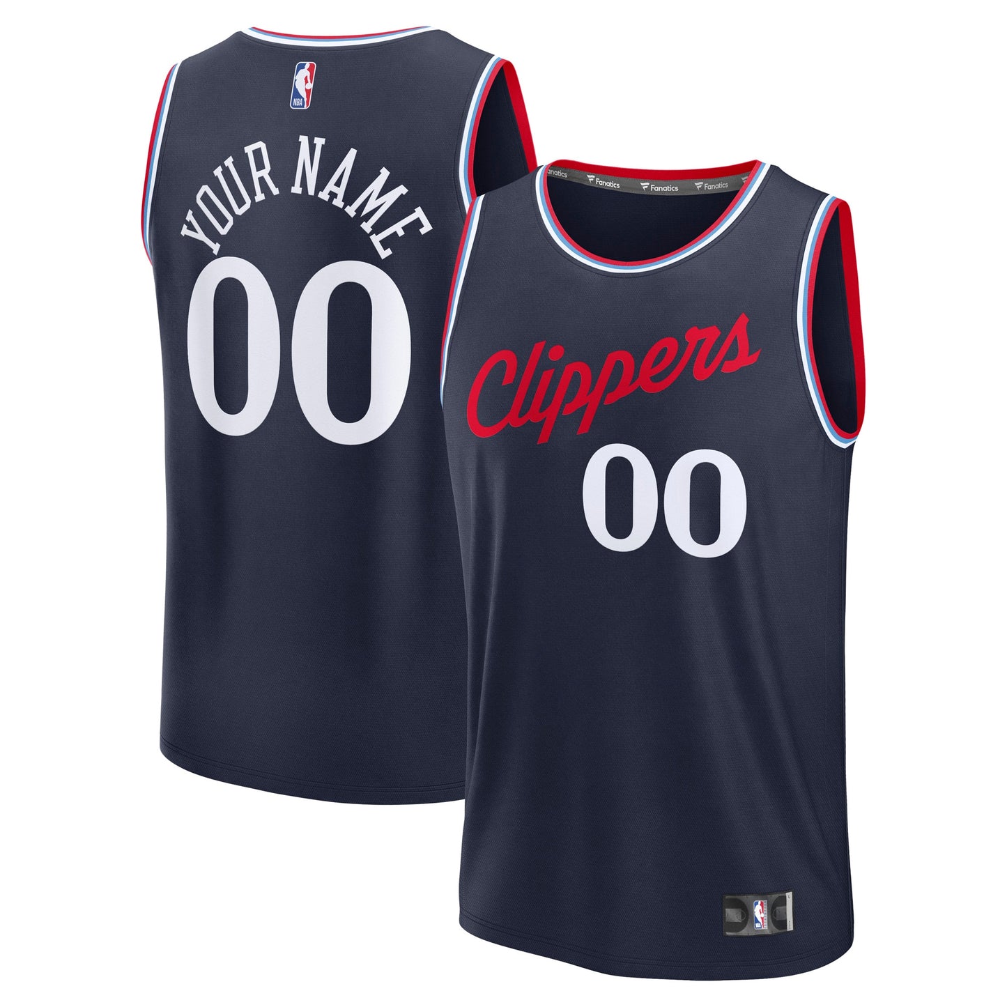 Men's LA Clippers Fanatics Navy Fast Break Custom Jersey - Icon Edition