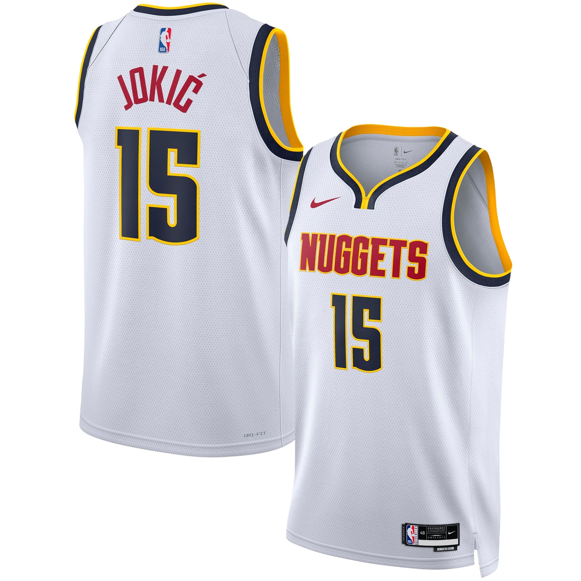 Unisex Denver Nuggets Nikola Jokic Nike White Swingman Jersey - Association Edition