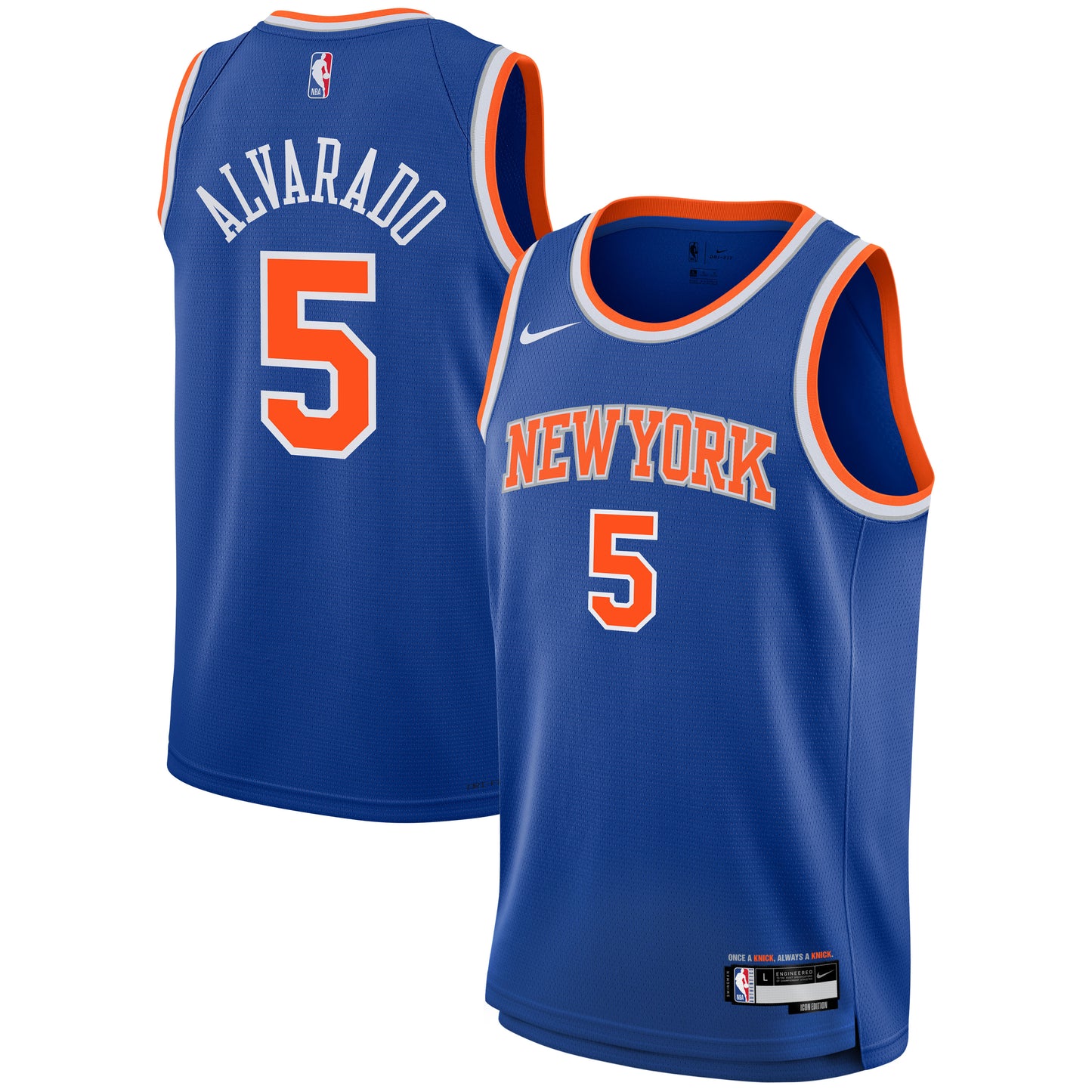 Youth New York Knicks Jose Alvarado Nike Blue Swingman Jersey - Icon Edition