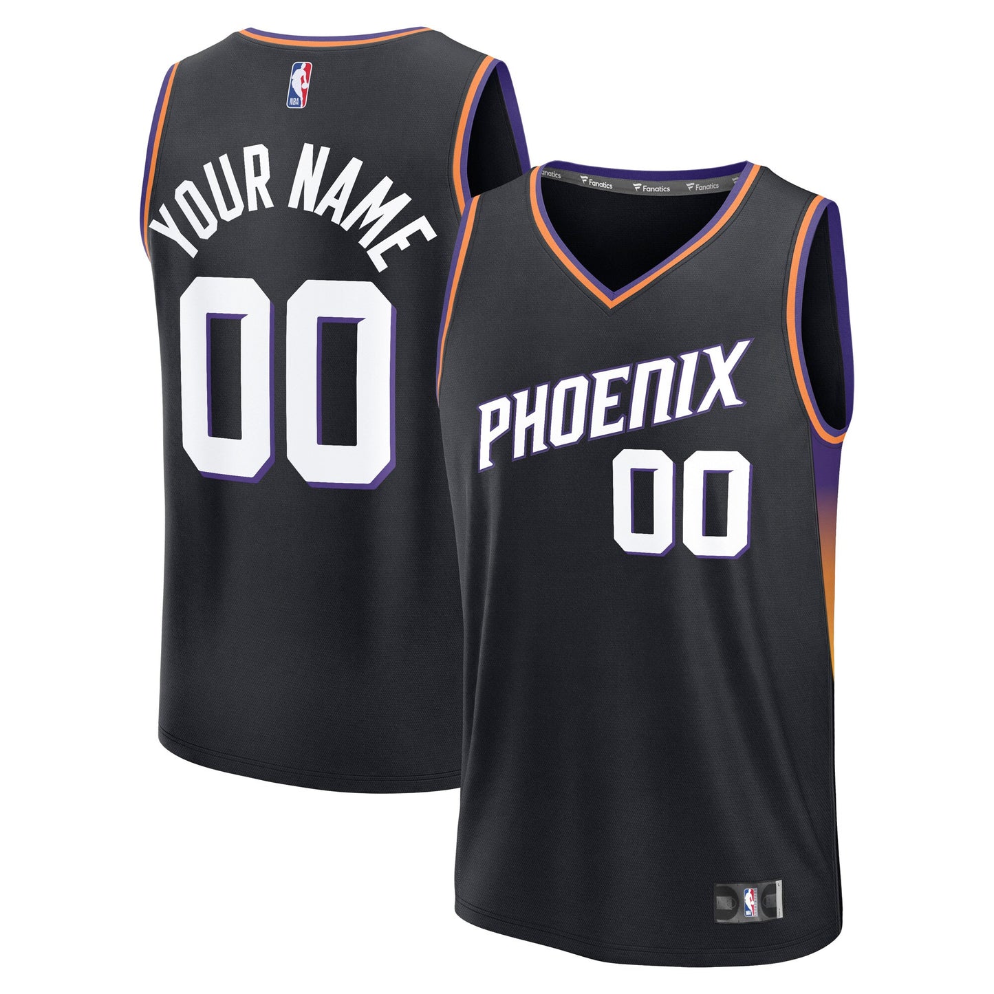 Men's Phoenix Suns  Fanatics Black Fast Break Custom Jersey - Icon Edition