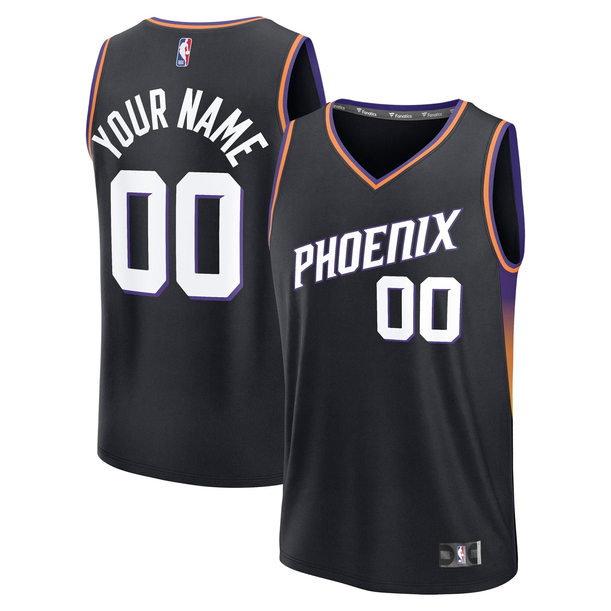 Men's Phoenix Suns  Fanatics Black Fast Break Custom Jersey - Icon Edition