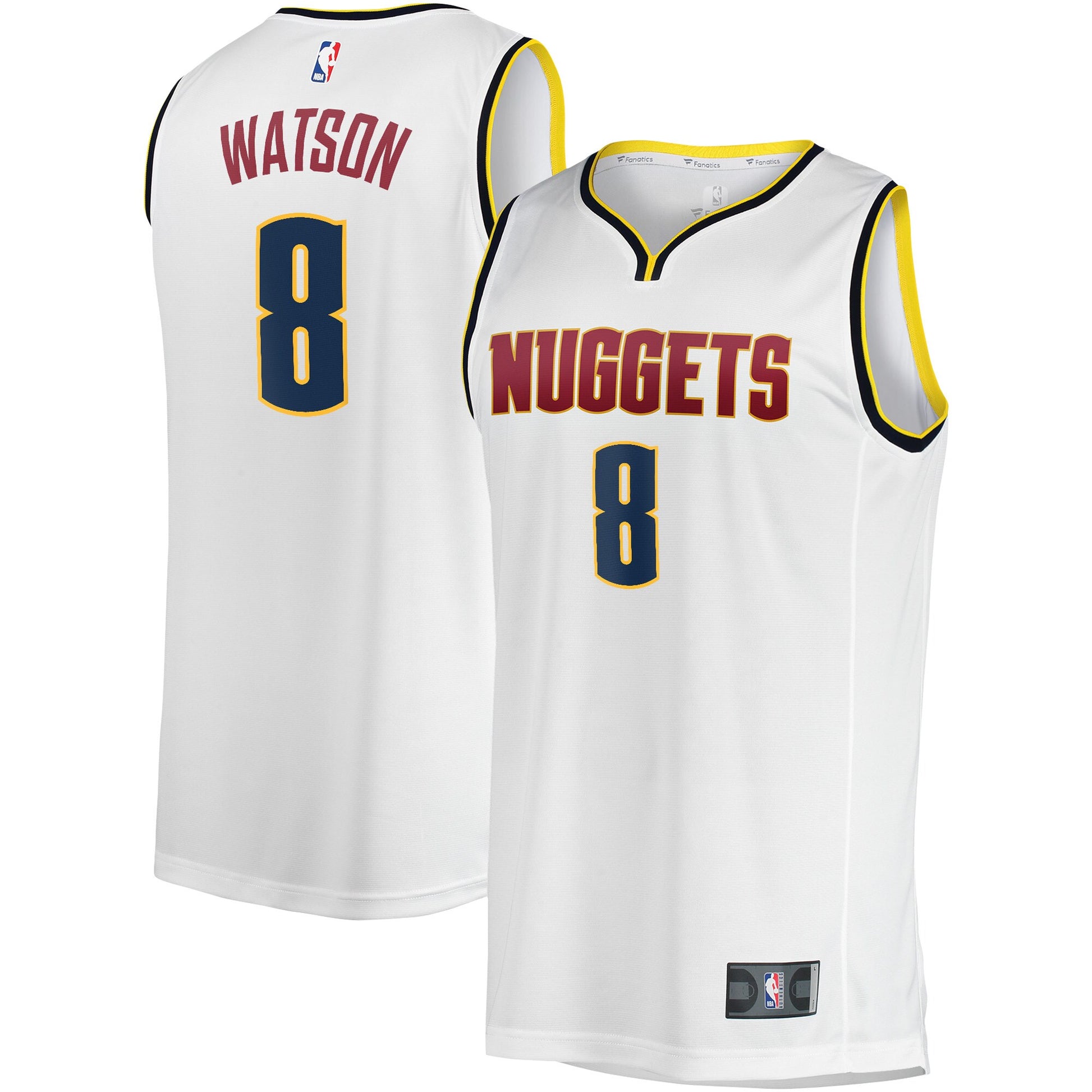 Men's Denver Nuggets Peyton Watson Fanatics White Fast Break Player Jersey - Association Edition