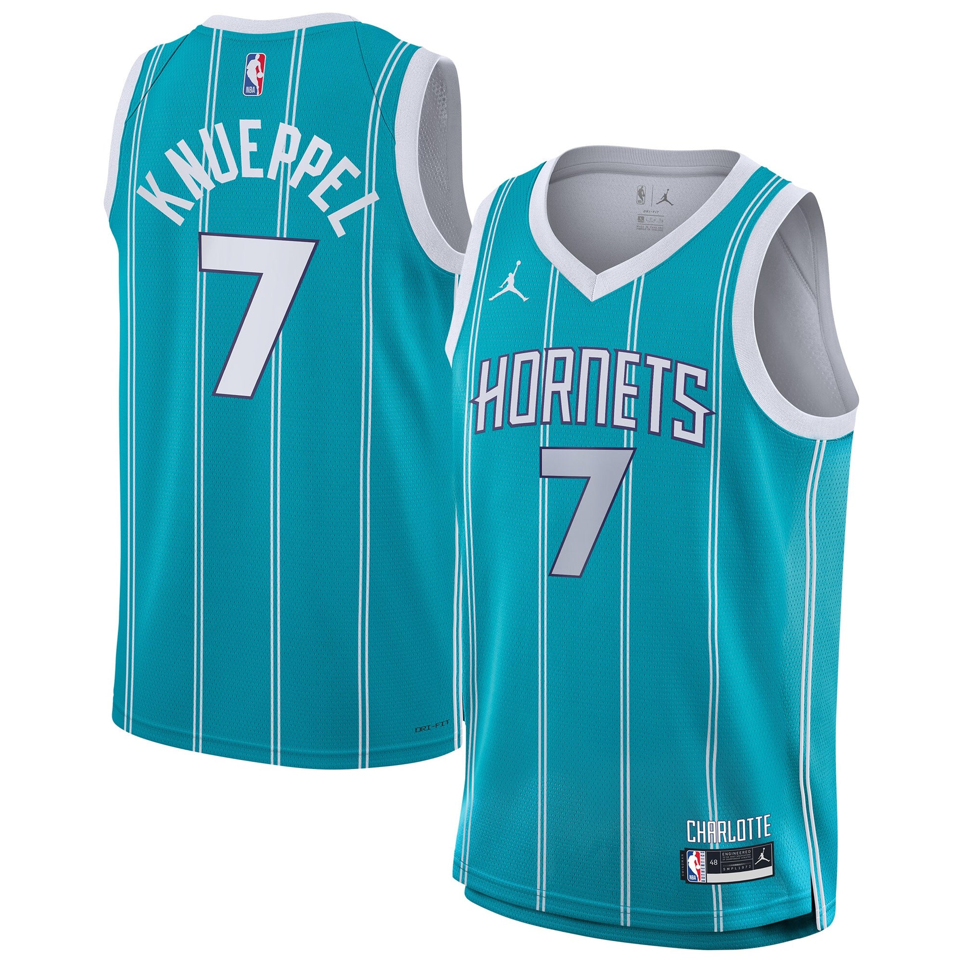 Youth Charlotte Hornets Kon Knueppel Nike Teal Swingman Jersey - Icon Edition