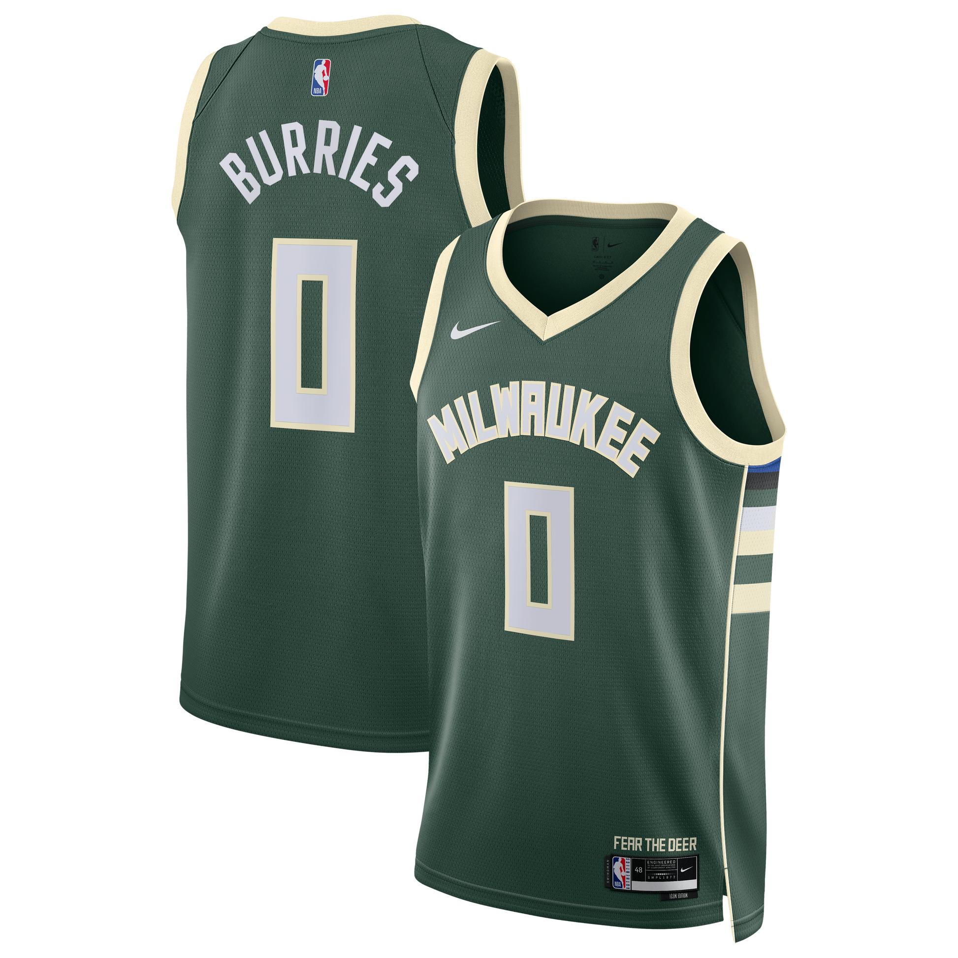 Unisex Milwaukee Bucks Brayden Burries Nike Hunter Green Swingman Jersey - Icon Edition