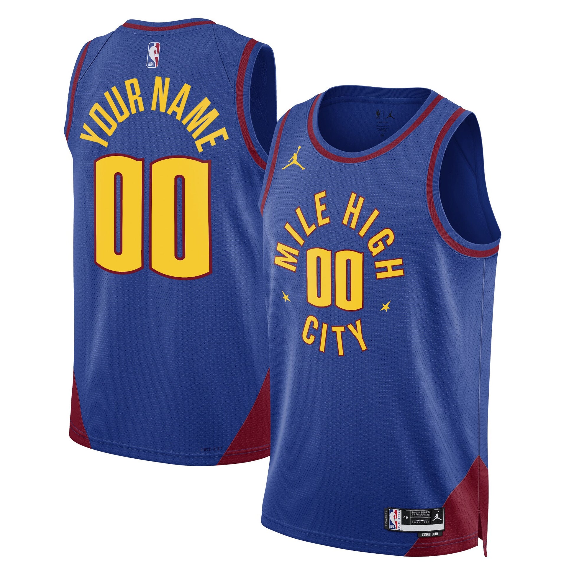 Unisex Denver Nuggets Jordan Brand Blue 2022/23 Swingman Custom Jersey - Statement Edition