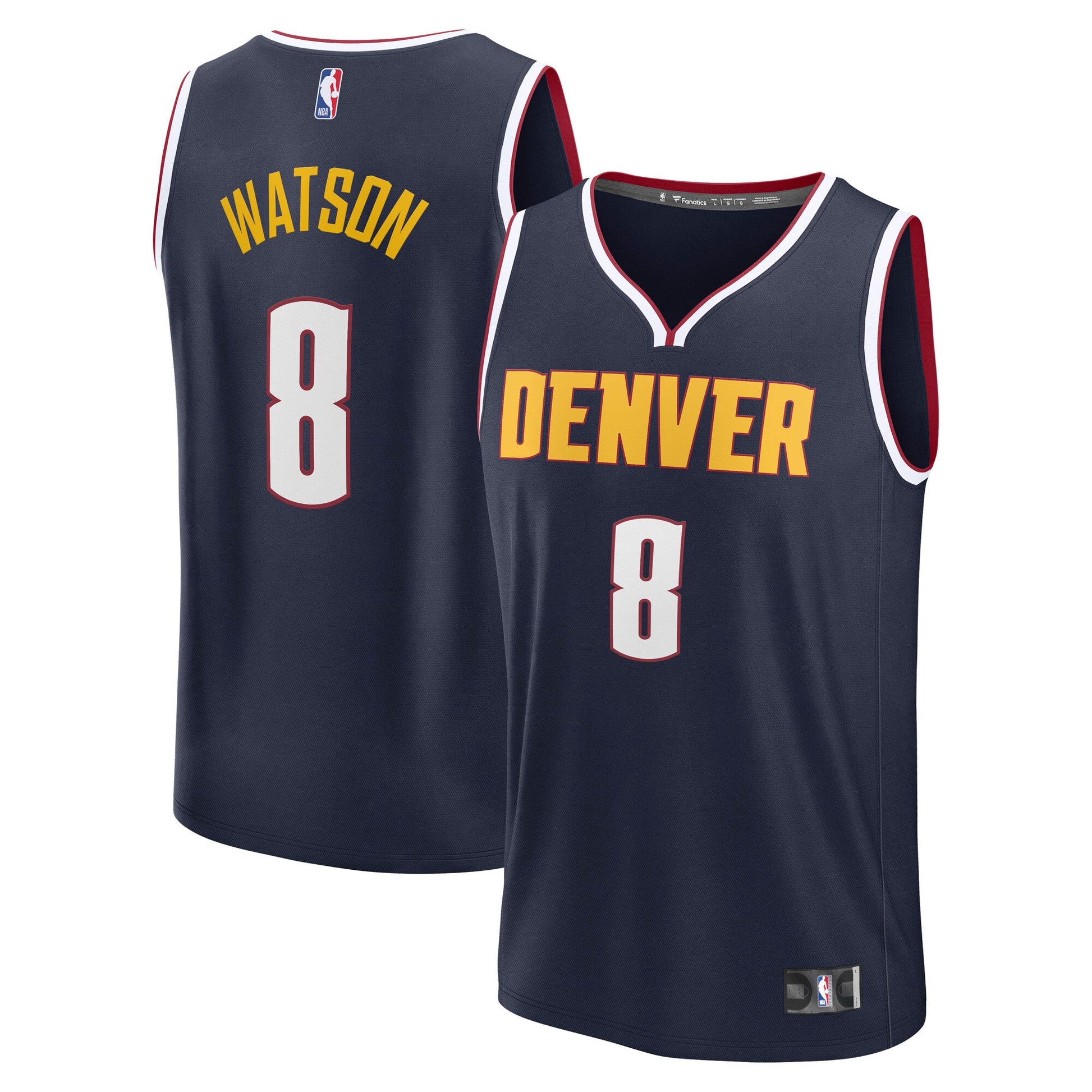 Men's Denver Nuggets Peyton Watson Fanatics Navy Fast Break Replica Player Jersey - Icon Edition