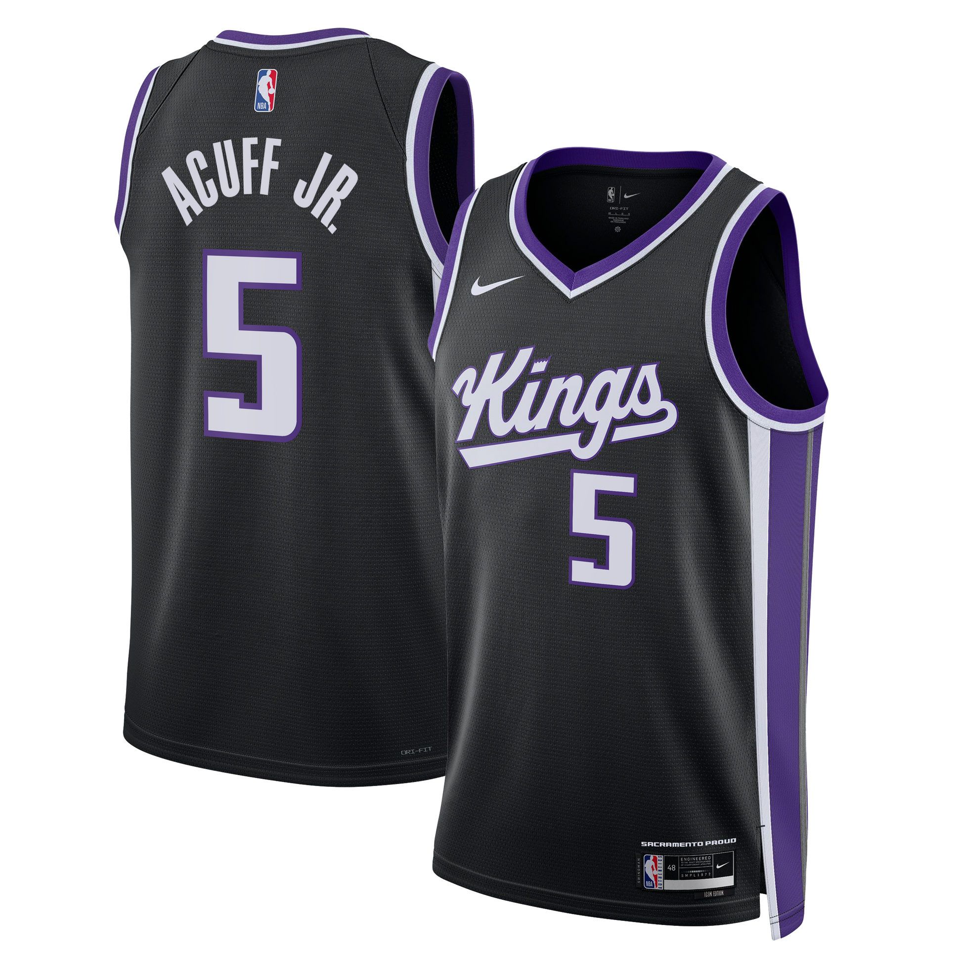 Unisex Sacramento Kings Darius Acuff Jr. Nike Black Swingman Jersey - Icon Edition