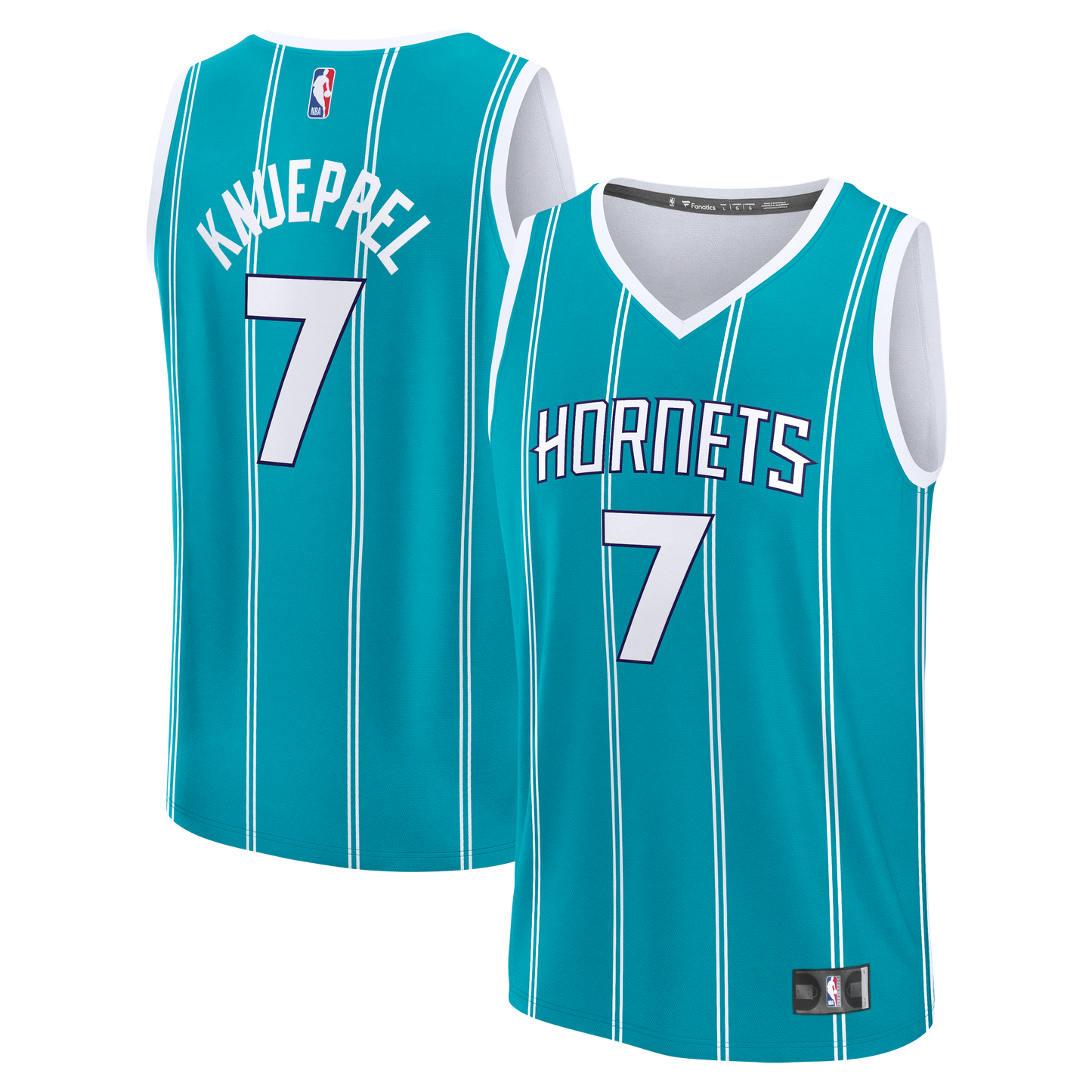Men's Charlotte Hornets Kon Knueppel Fanatics Teal 2025 NBA Draft First Round Pick Fast Break Replica Jersey - Icon Edition