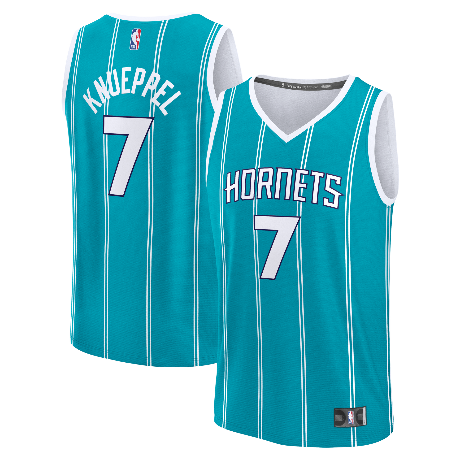 Men's Charlotte Hornets Kon Knueppel Fanatics Teal 2025 NBA Draft First Round Pick Fast Break Replica Jersey - Icon Edition