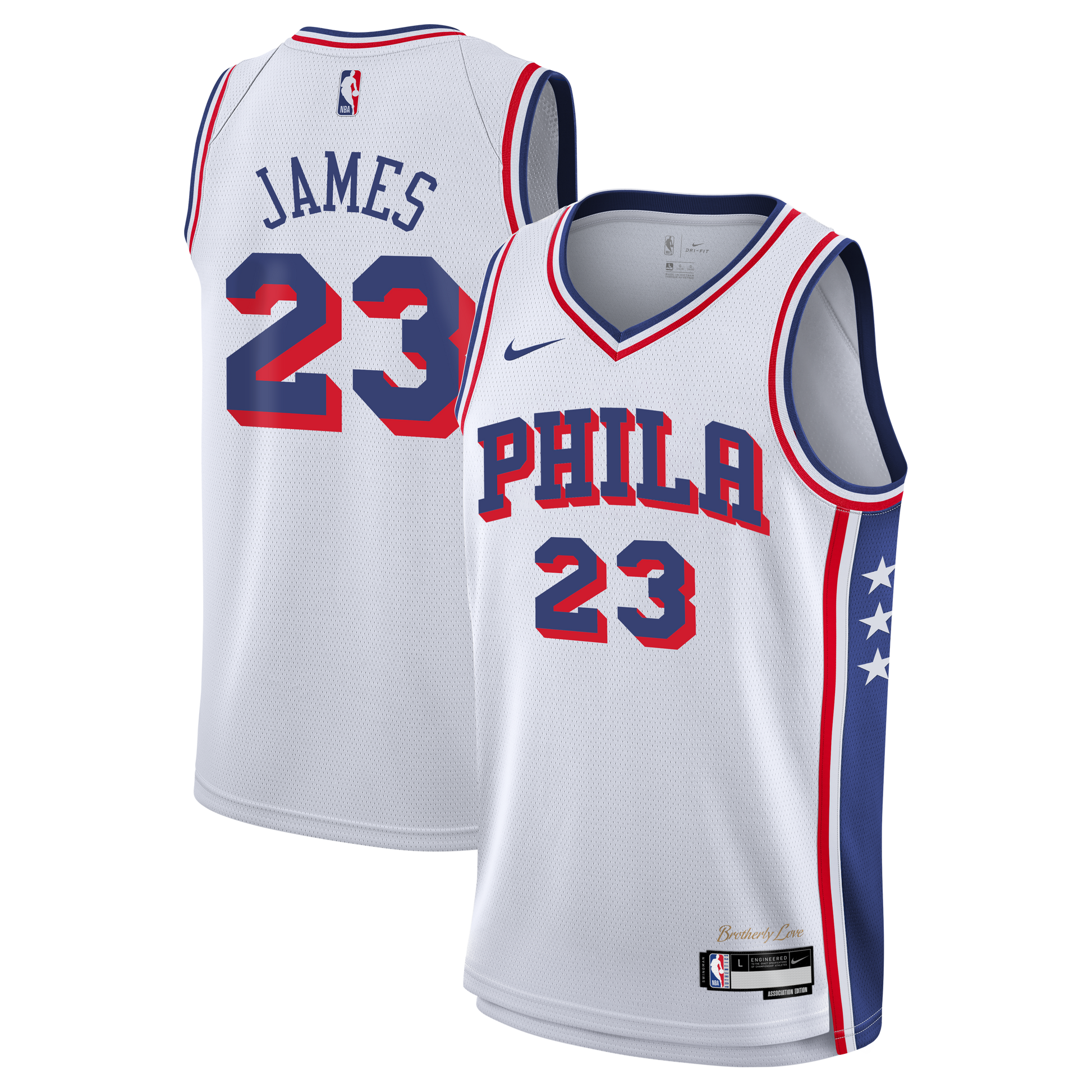 Youth Philadelphia 76ers LeBron James Nike White Swingman Jersey - Association Edition