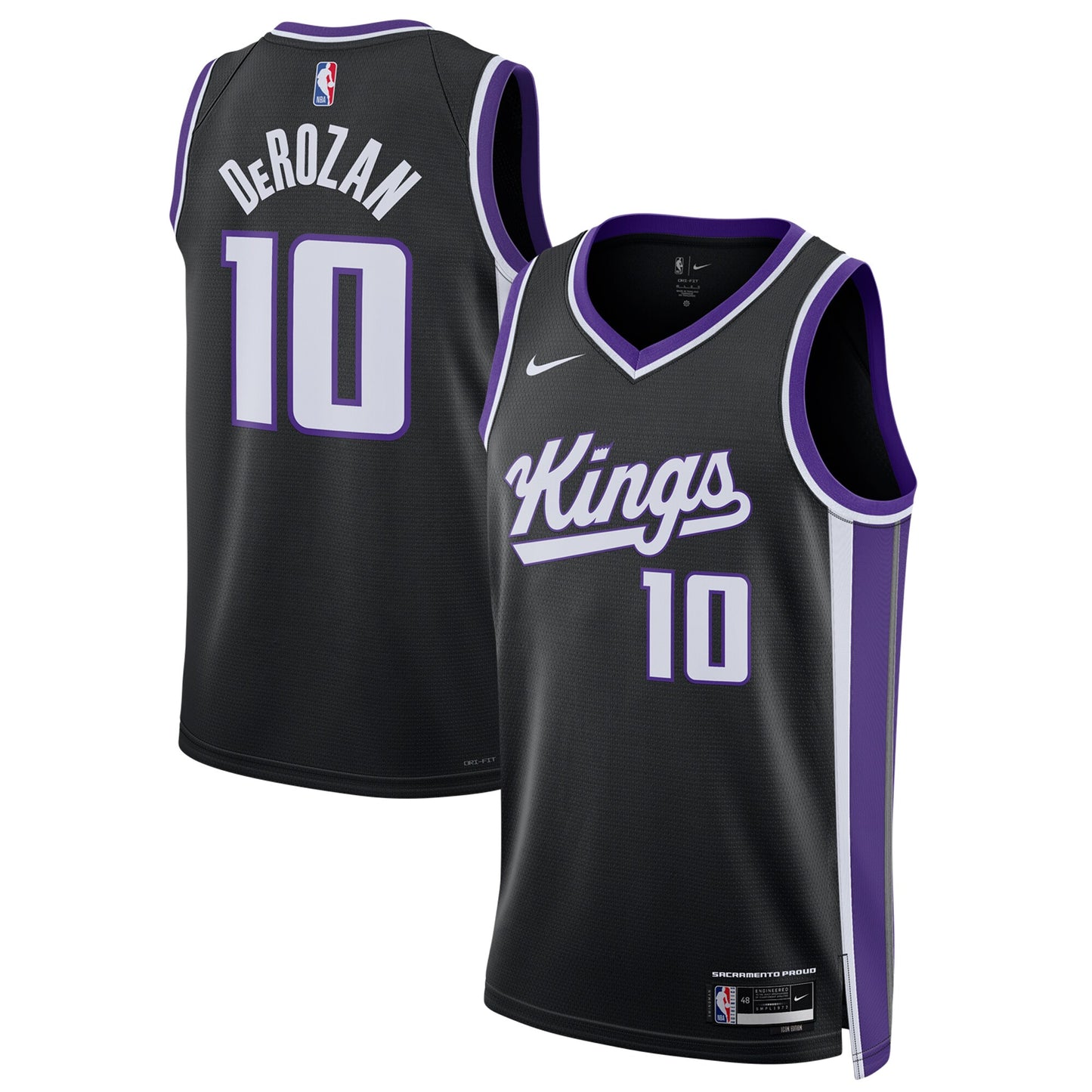 Unisex Sacramento Kings DeMar DeRozan Nike Black Swingman Player Jersey - Icon Edition