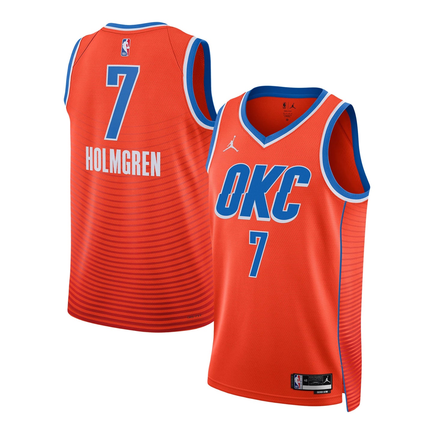 Unisex Oklahoma City Thunder Chet Holmgren Jordan Brand Orange Swingman Jersey - Statement Edition