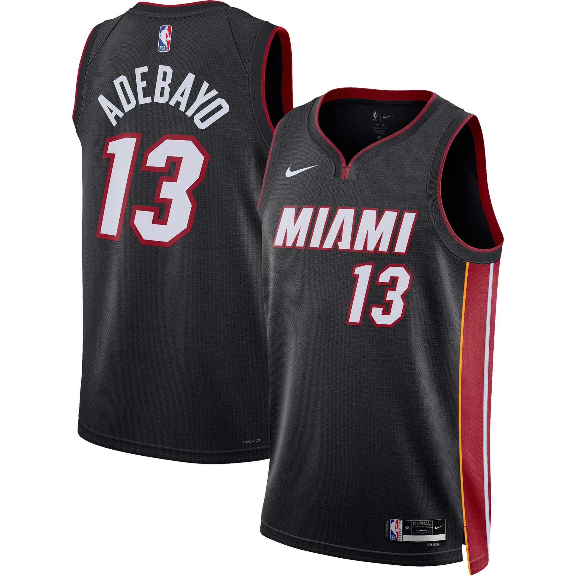 Unisex Miami Heat Bam Adebayo Nike Black Swingman Jersey - Icon Edition