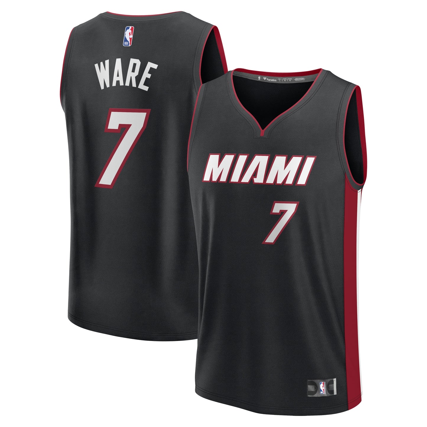 Men's Miami Heat Kel'el Ware Fanatics Black Fast Break Replica Player Jersey - Icon Edition