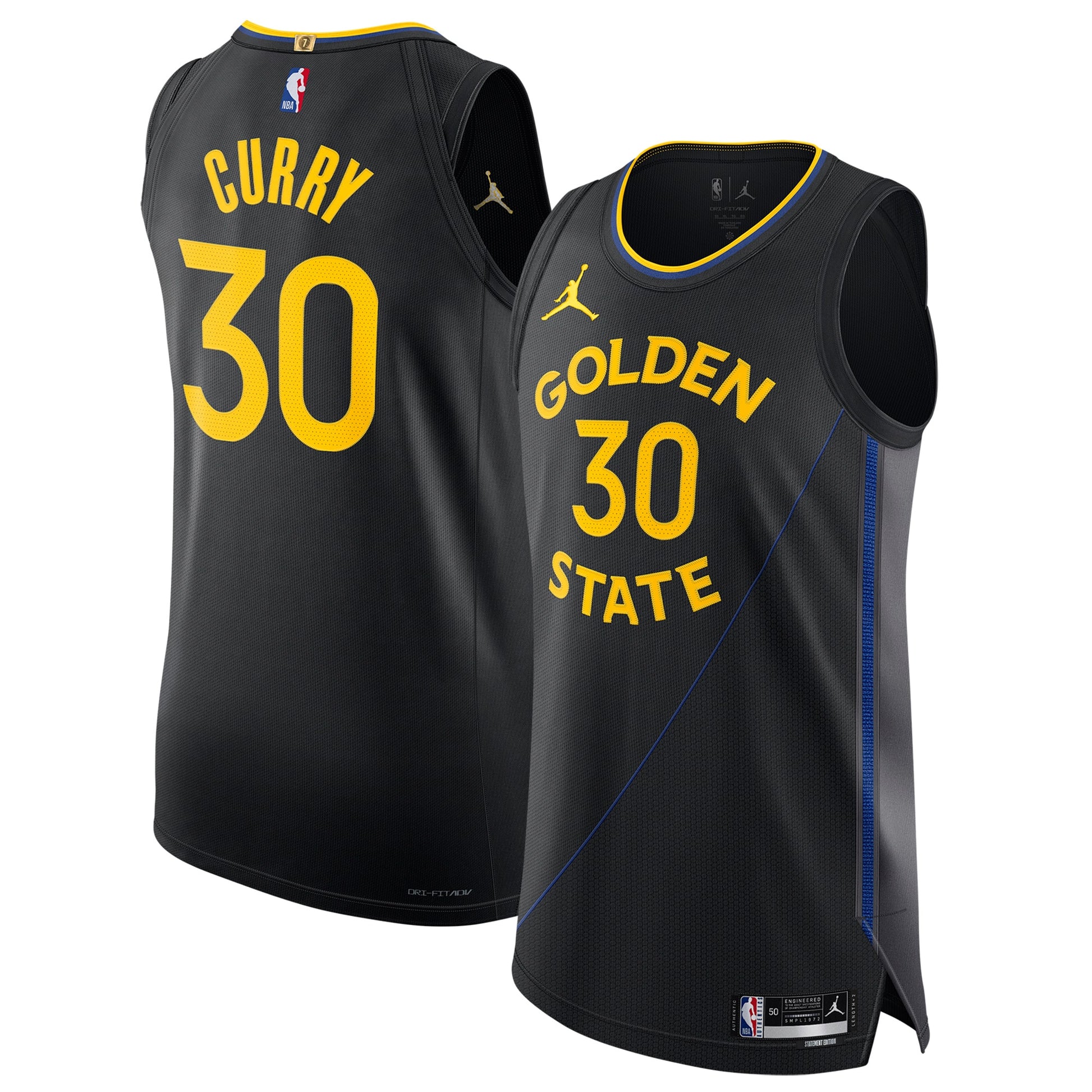 Men's Golden State Warriors Stephen Curry Jordan Brand Black 2024/25 Authentic Jersey - Statement Edition