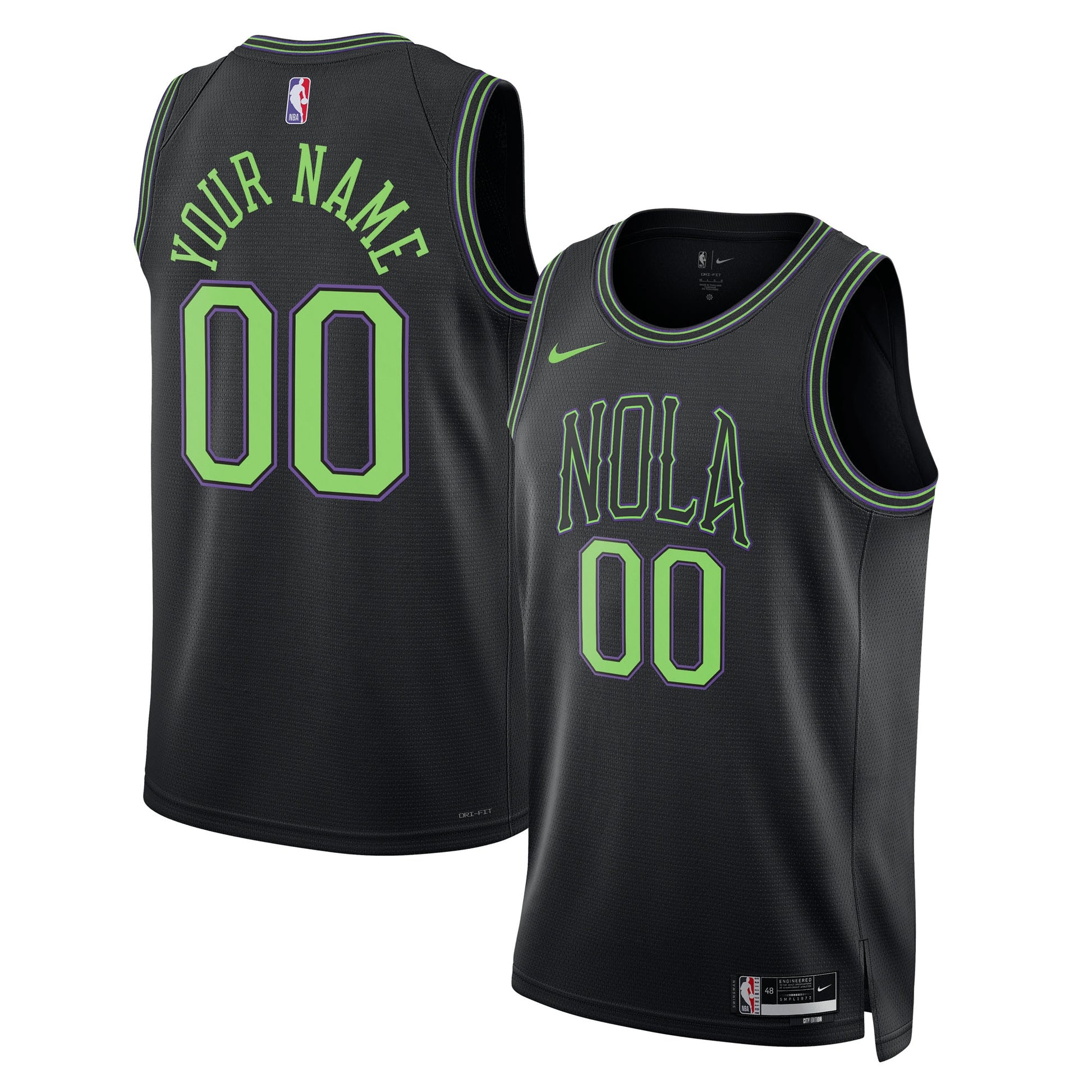 Unisex New Orleans Pelicans Nike Black 2025/26 City Edition Swingman Custom Jersey