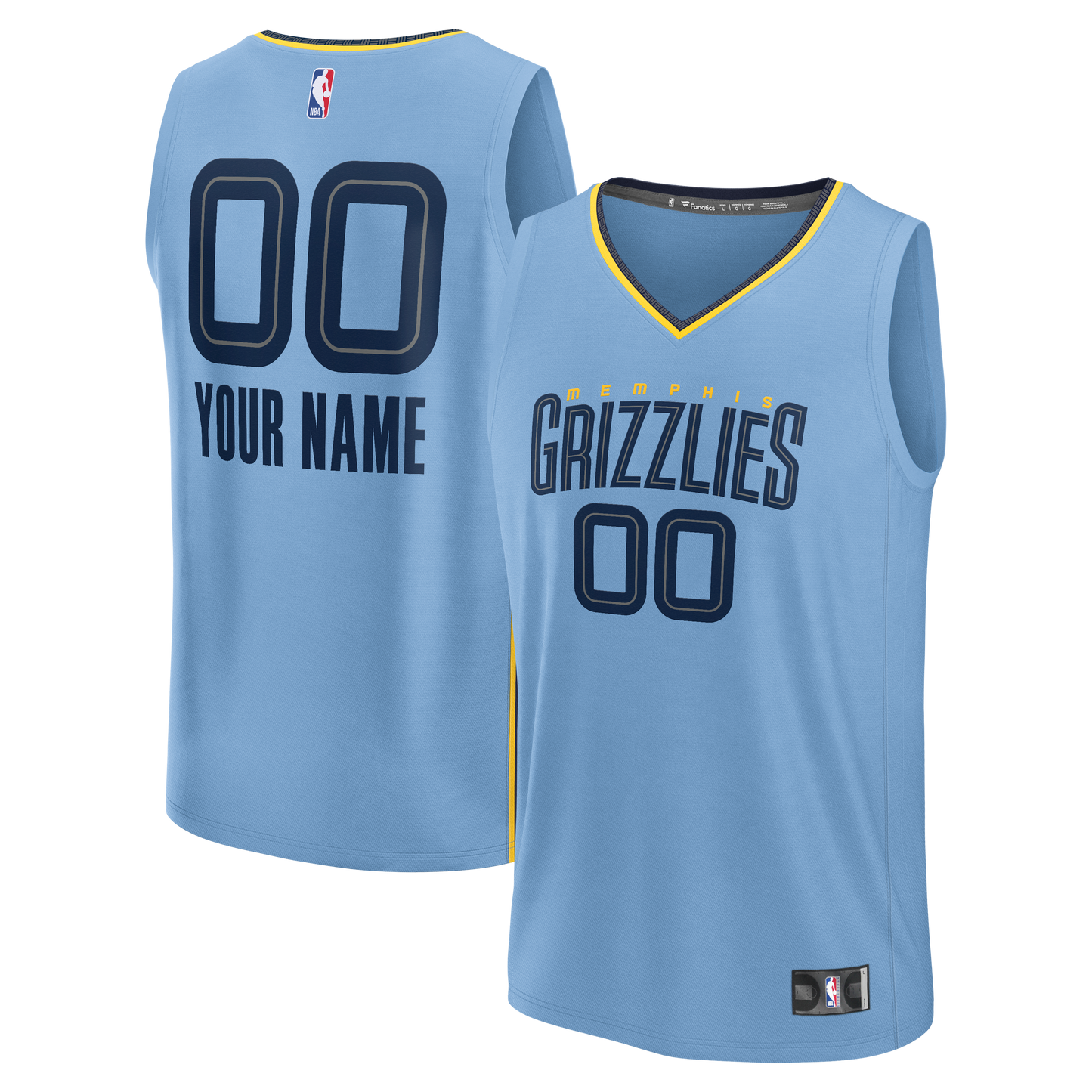 Youth Memphis Grizzlies Fanatics Light Blue Fast Break Custom Jersey - Statement Edition