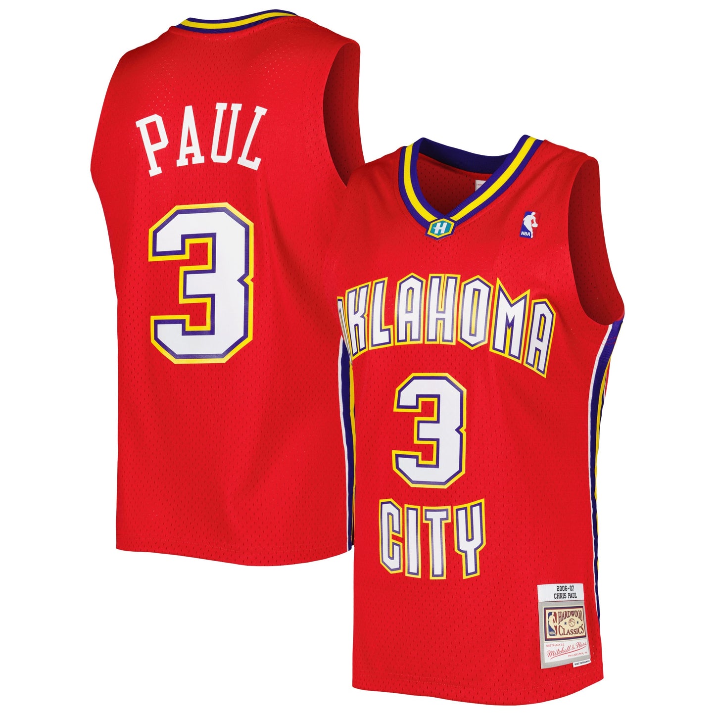 Men's New Orleans Hornets Chris Paul Mitchell & Ness Red 2006/07 Hardwood Classics Swingman Jersey