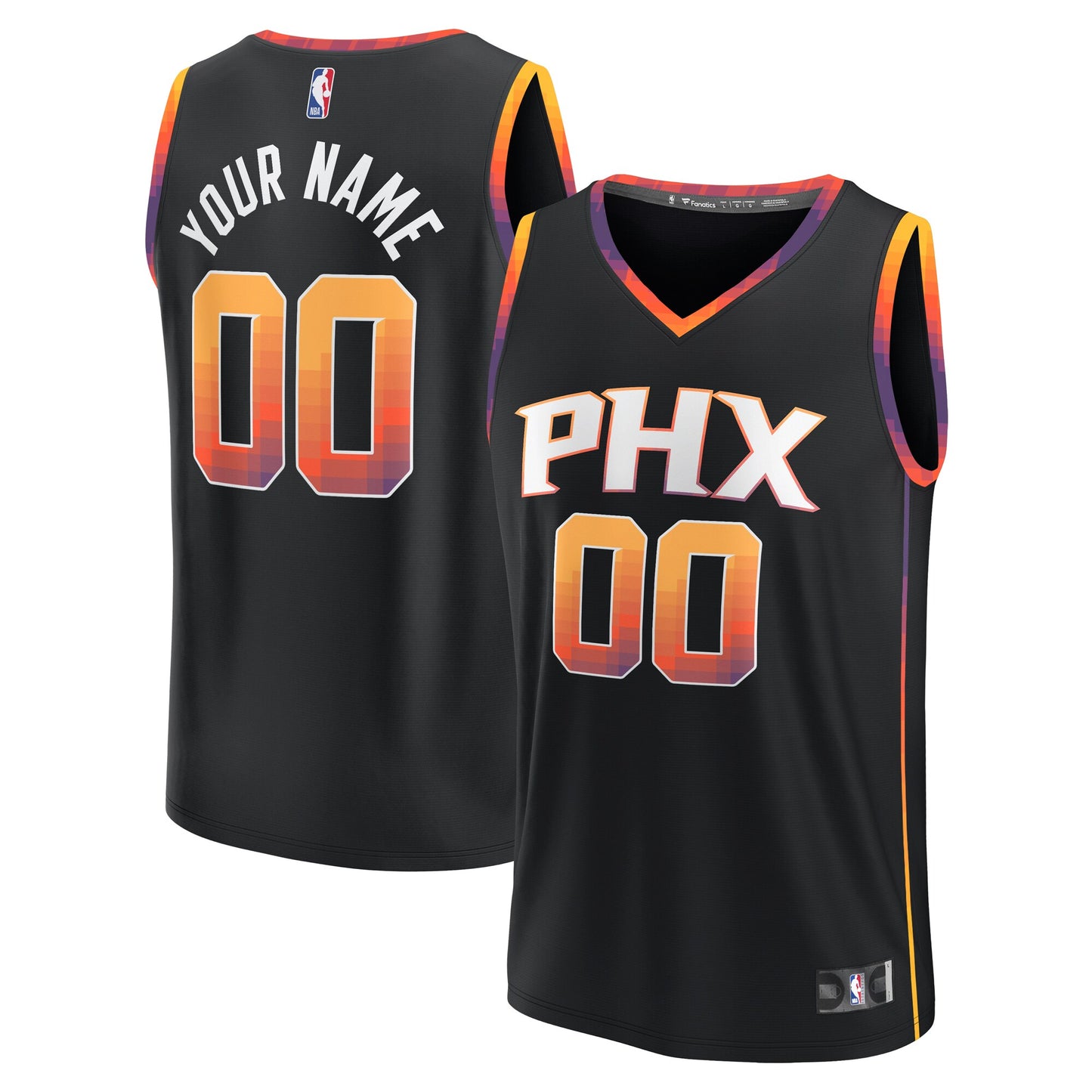 Youth Phoenix Suns  Fanatics Black Fast Break Replica Custom Jersey - Statement Edition