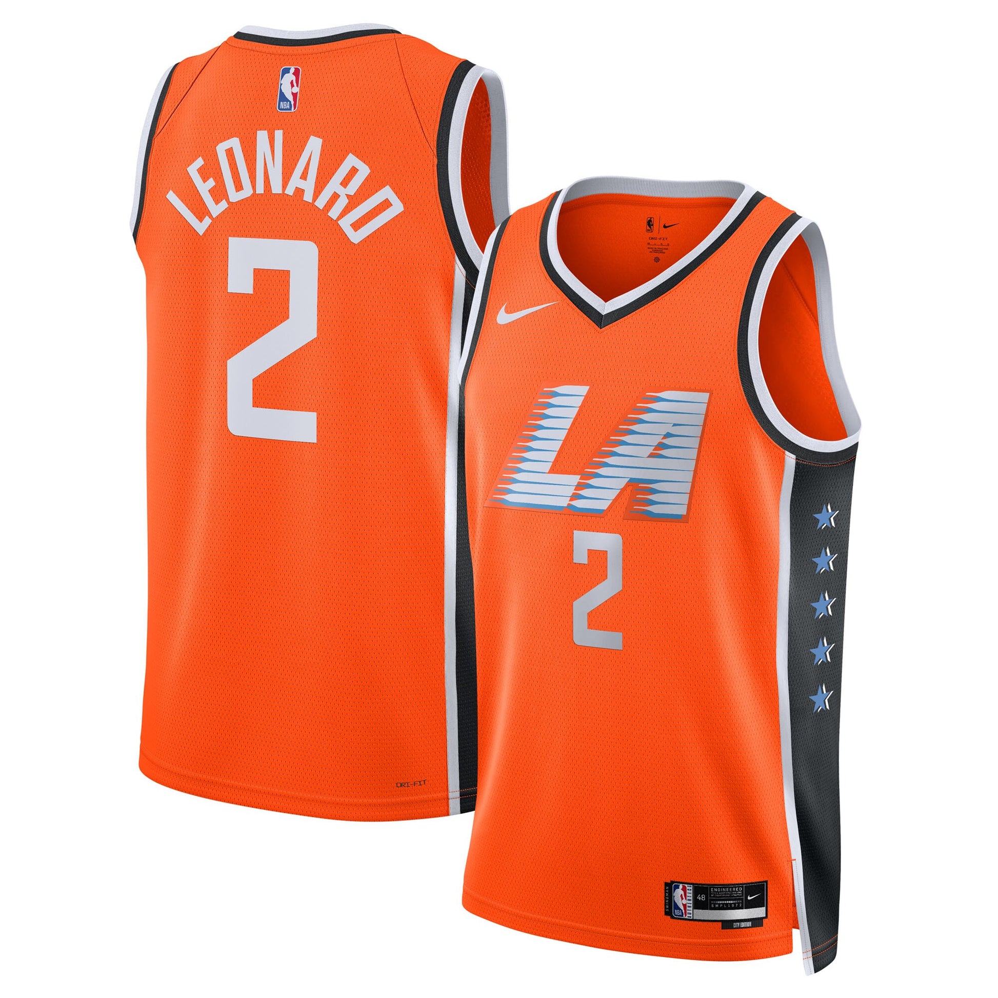Unisex LA Clippers Kawhi Leonard Nike Orange 2025/26 Swingman Jersey - City Edition