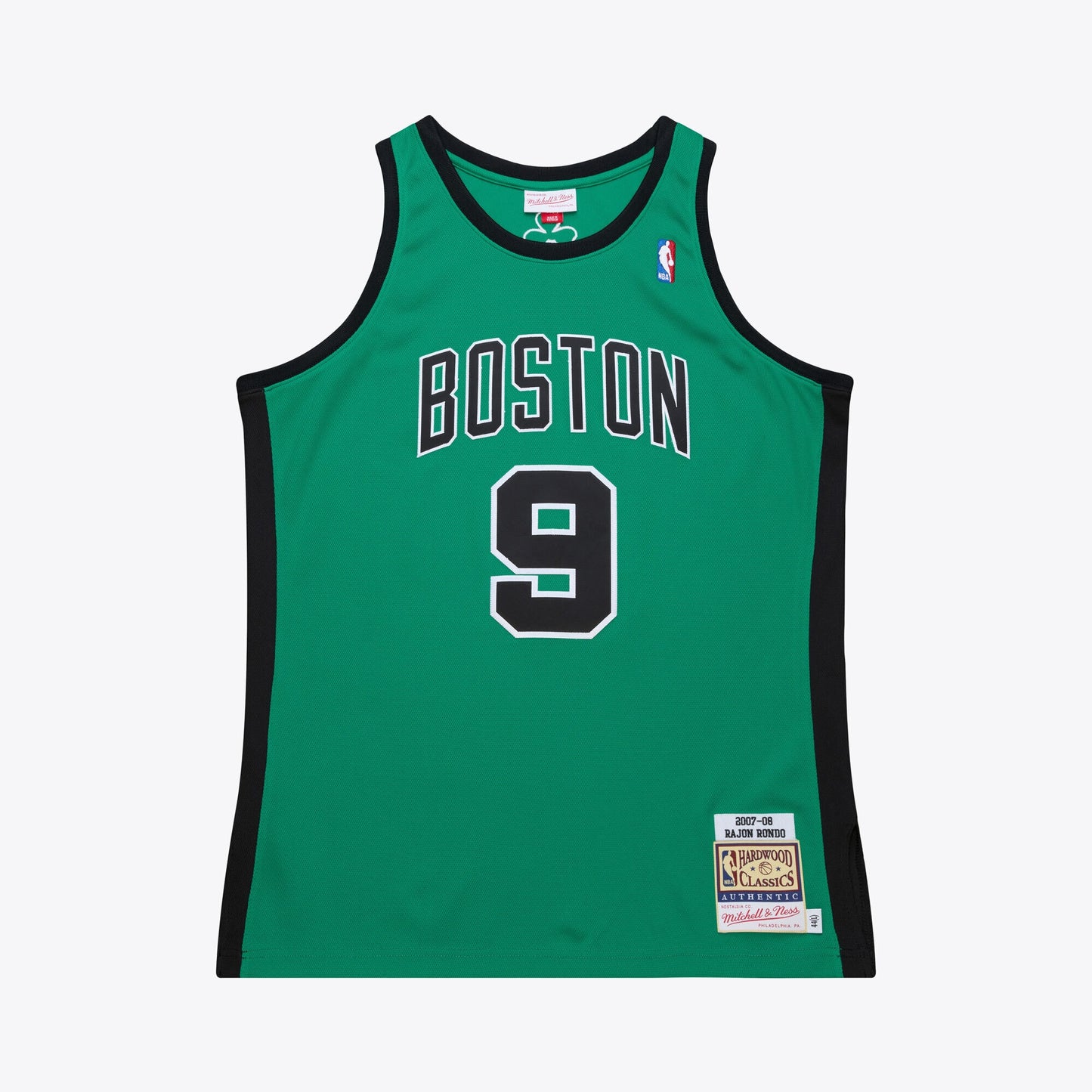 Men's Boston Celtics Rajon Rondo Mitchell & Ness Kelly Green 2007-08 Hardwood Classics Authentic Jersey