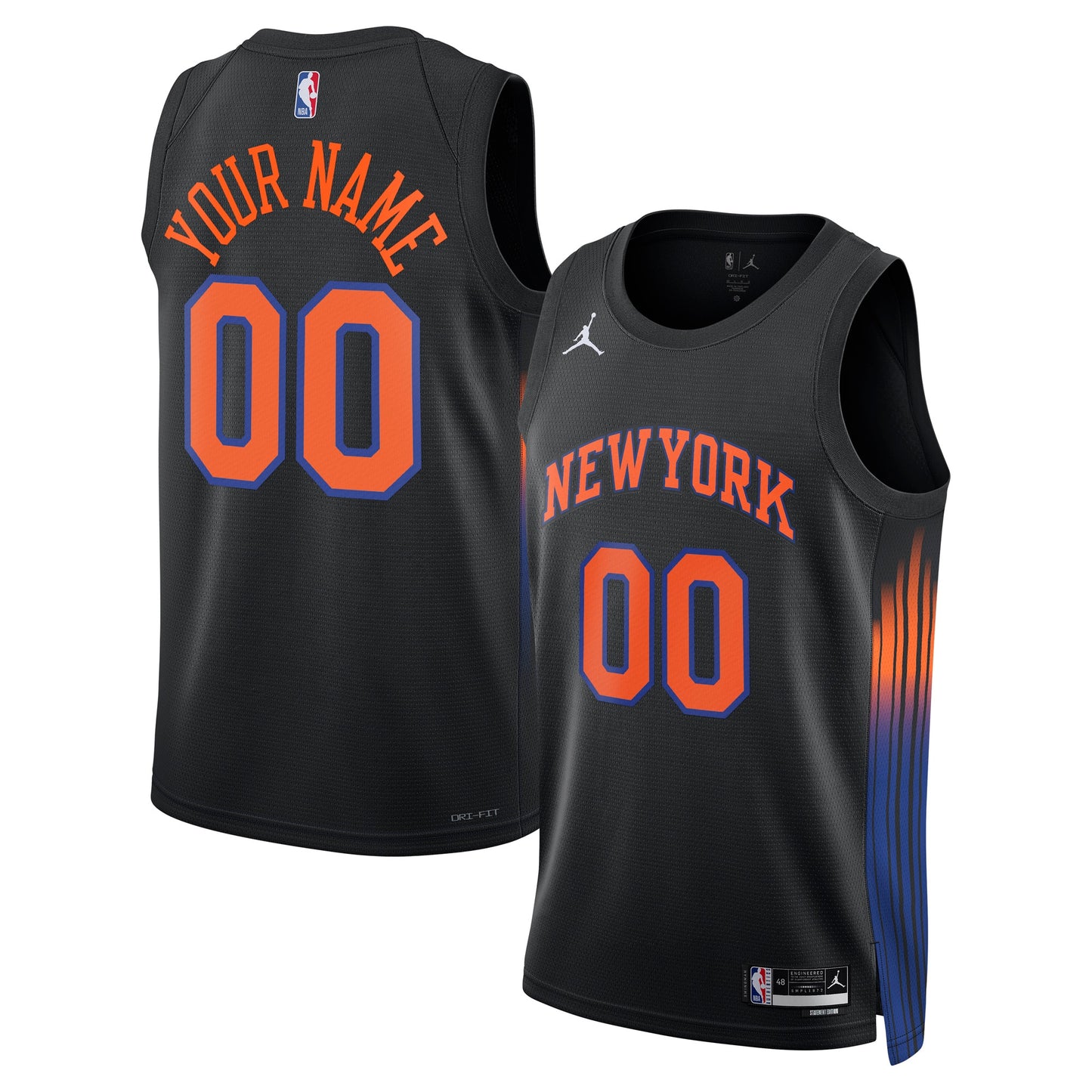 Unisex New York Knicks Jordan Brand Black Swingman Custom Jersey - Statement Edition