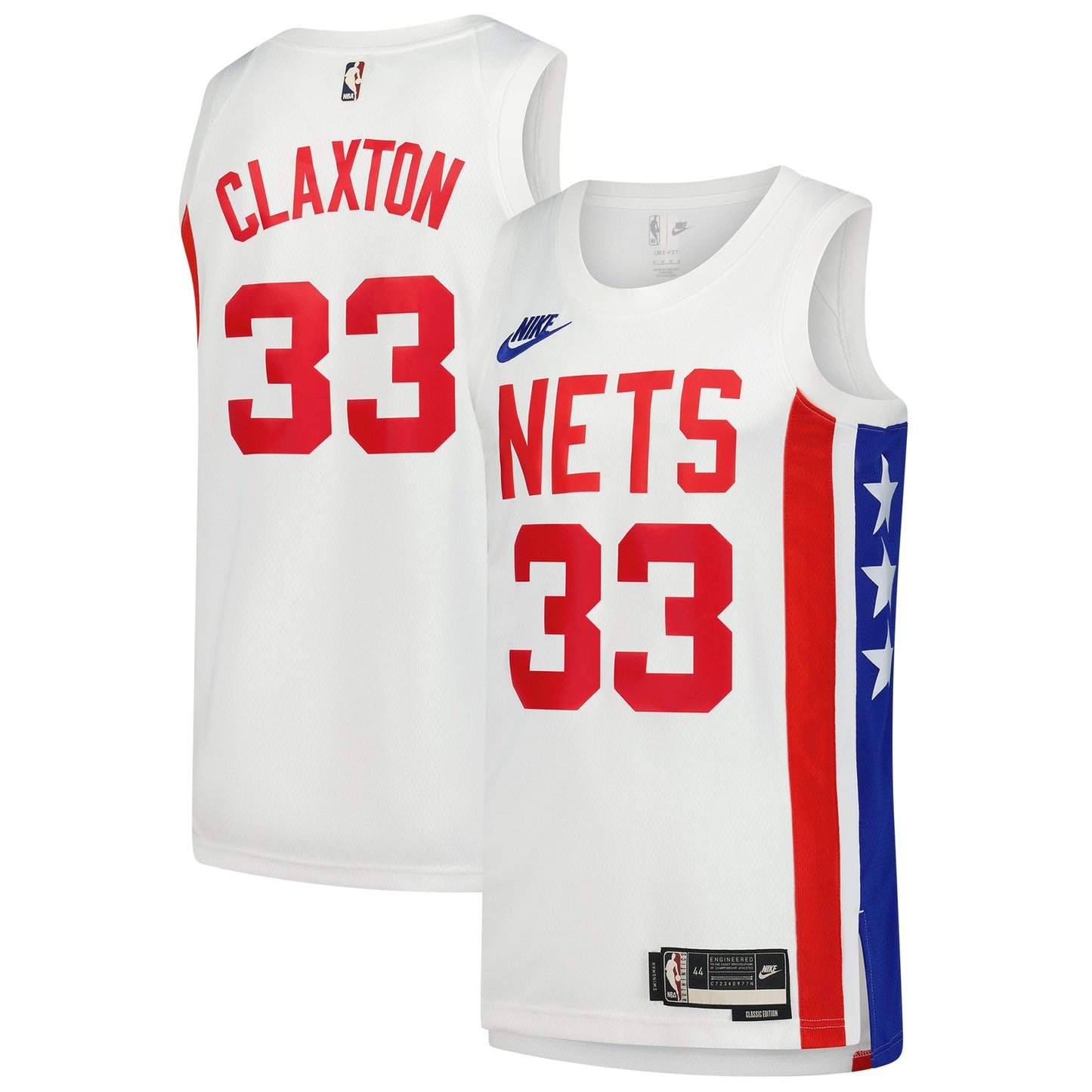 Men's Brooklyn Nets Nic Claxton Nike White Swingman Jersey - Classic Edition