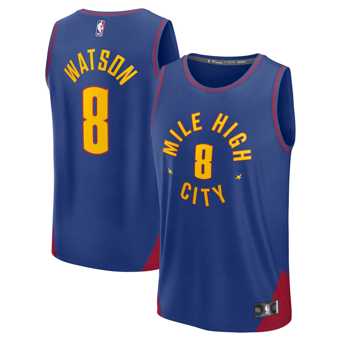 Men's Denver Nuggets Peyton Watson Fanatics Blue Fast Break Replica Player Jersey - Statement Edition
