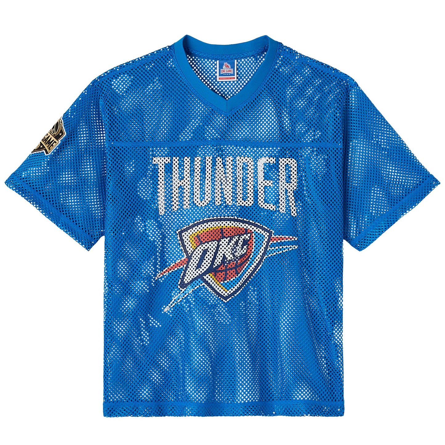 Men's Oklahoma City Thunder  OVO x NBA Blue Mesh Football Fashion Jersey