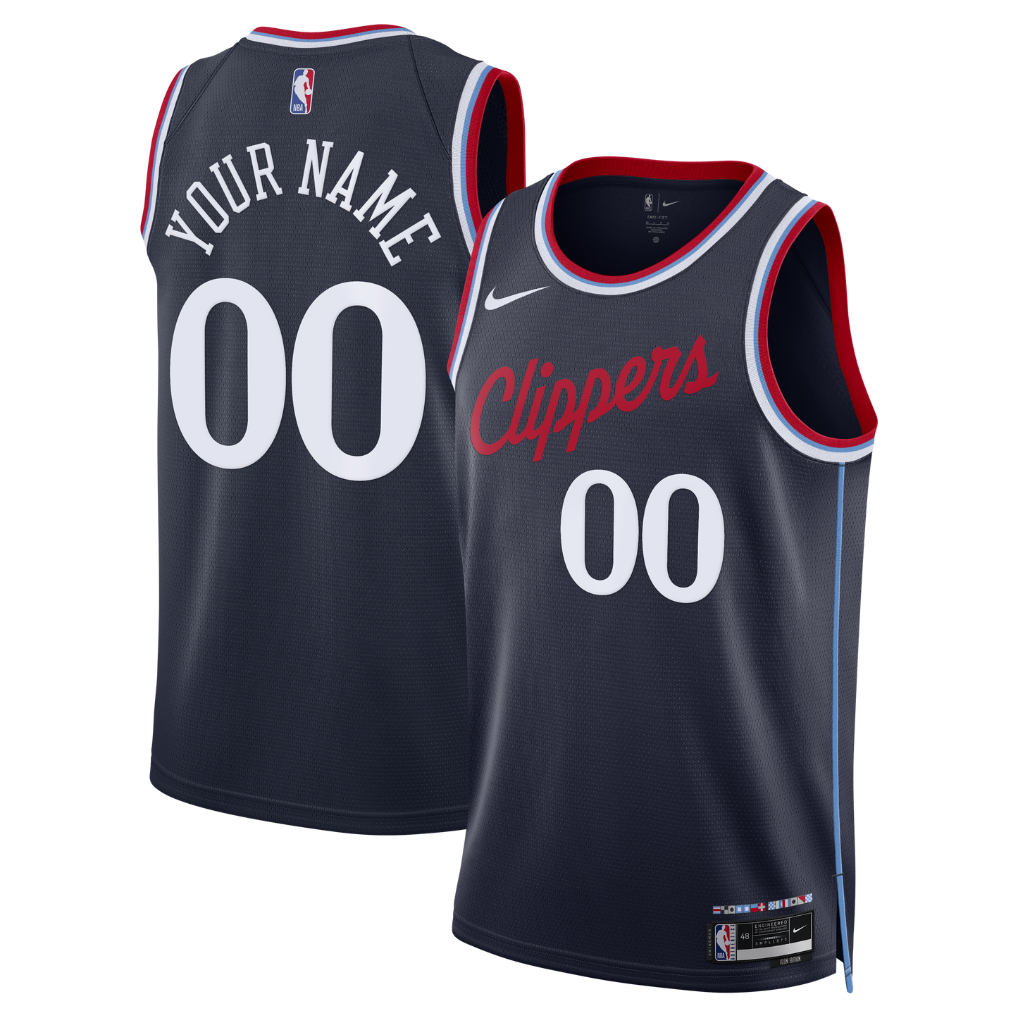 Unisex LA Clippers Nike Navy Swingman Custom Jersey - Icon Edition