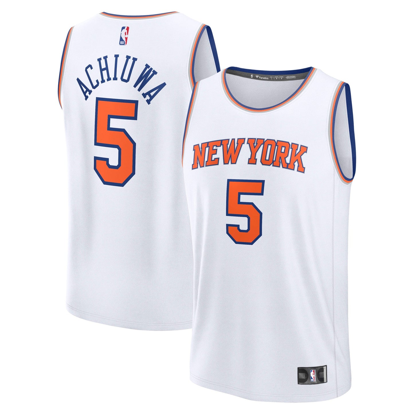 Men's New York Knicks Precious Achiuwa Fanatics White Fast Break Replica Player Jersey - Association Edition