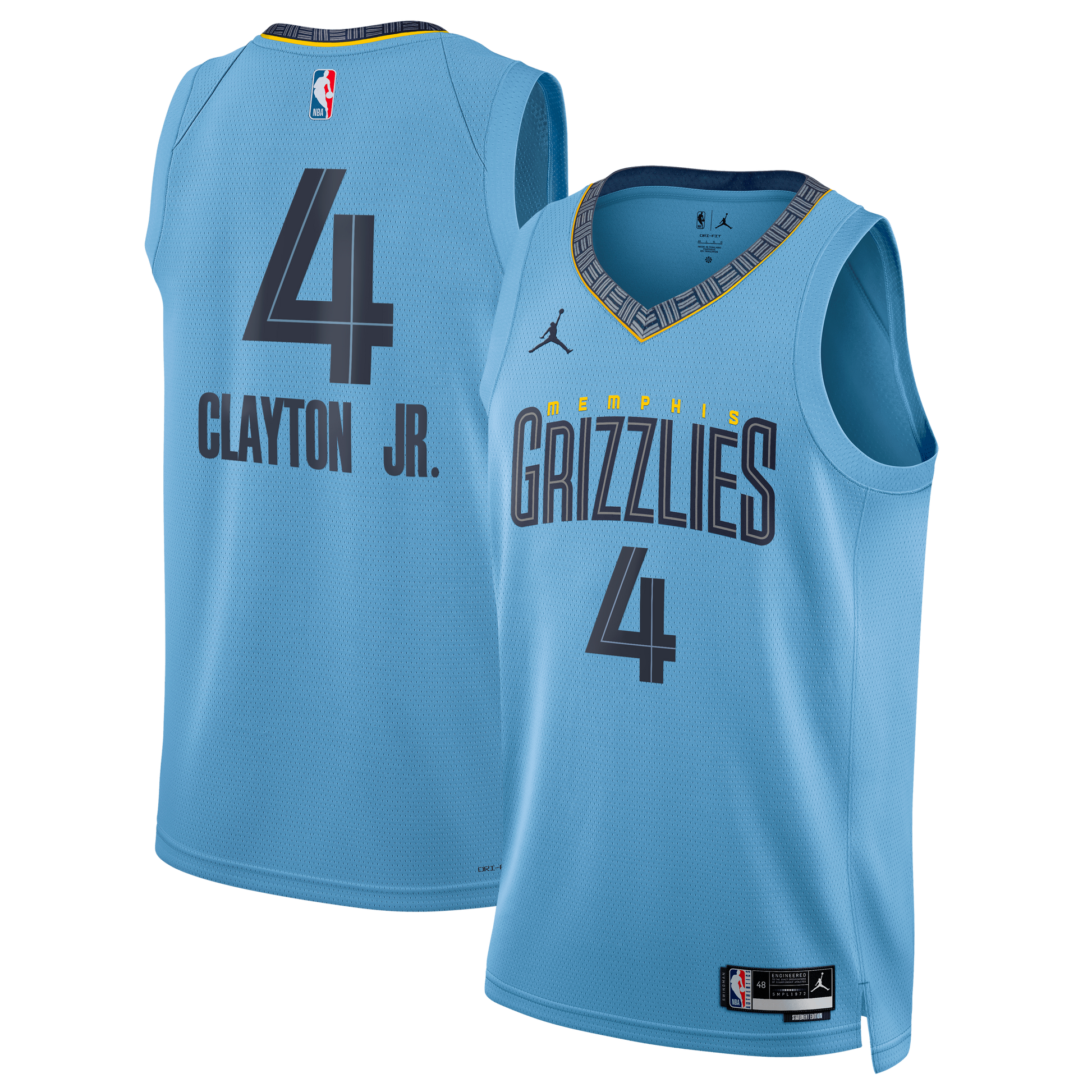 Unisex Memphis Grizzlies Walter Clayton Jr. Jordan Brand Light Blue Swingman Jersey - Statement Edition