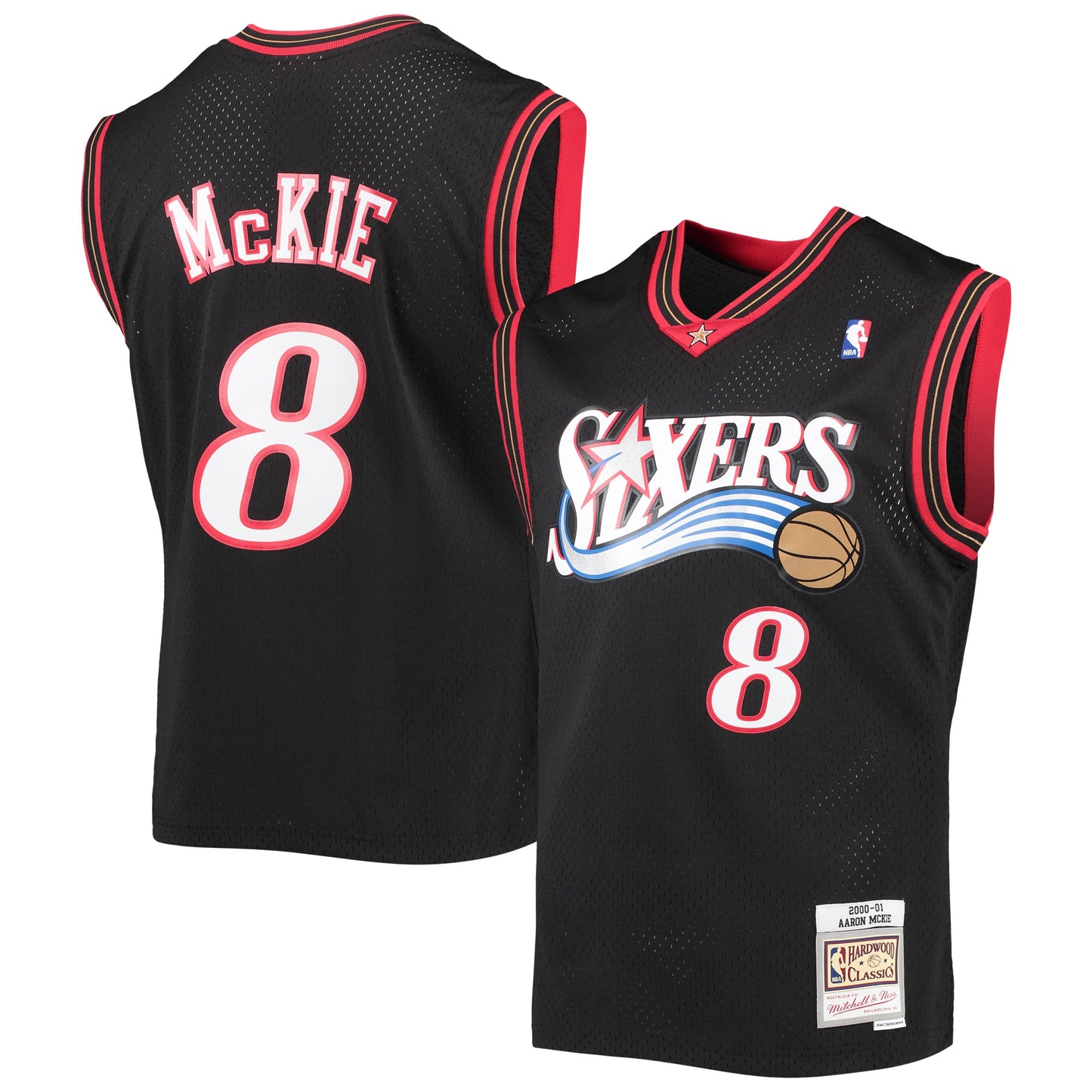Men's Philadelphia 76ers Aaron McKie Mitchell & Ness Black Hardwood Classics Swingman Jersey