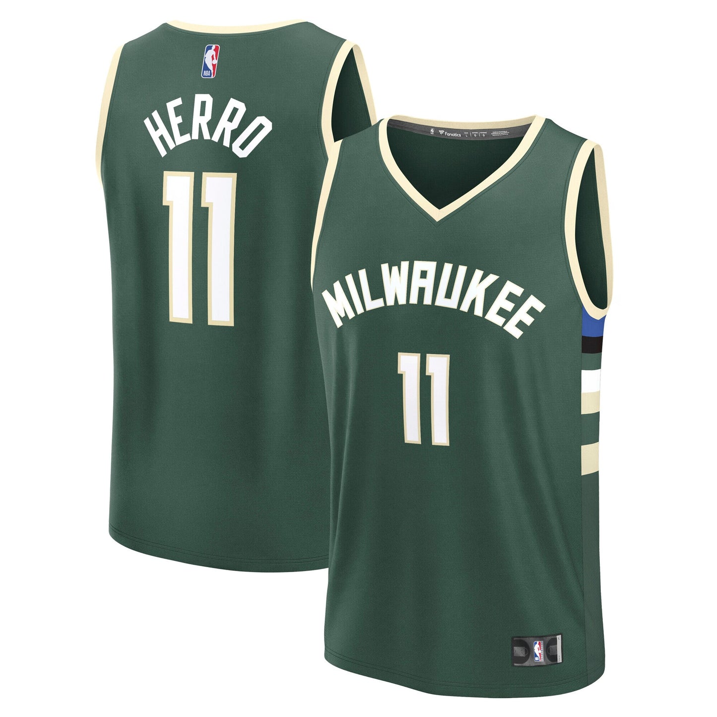 Youth Milwaukee Bucks Tyler Herro Fanatics Hunter Green Fast Break Replica Jersey - Icon Edition