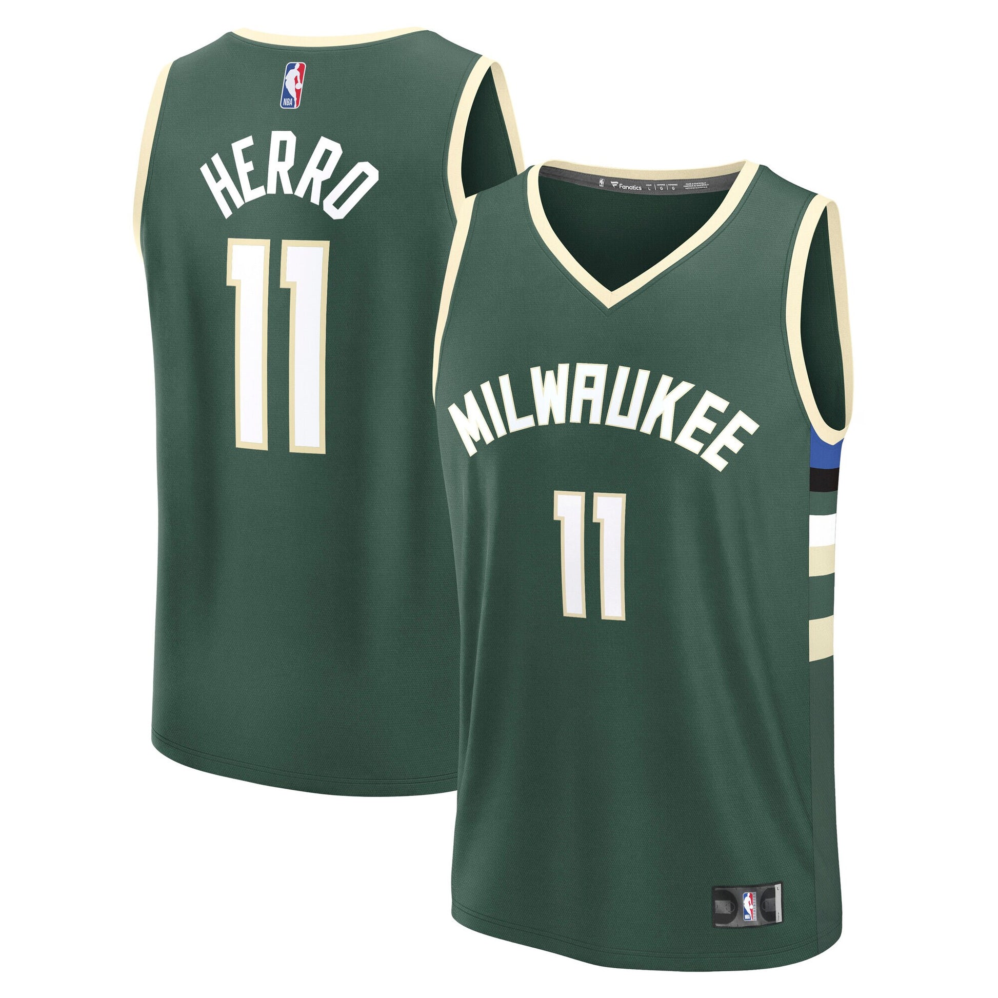 Youth Milwaukee Bucks Tyler Herro Fanatics Hunter Green Fast Break Replica Jersey - Icon Edition
