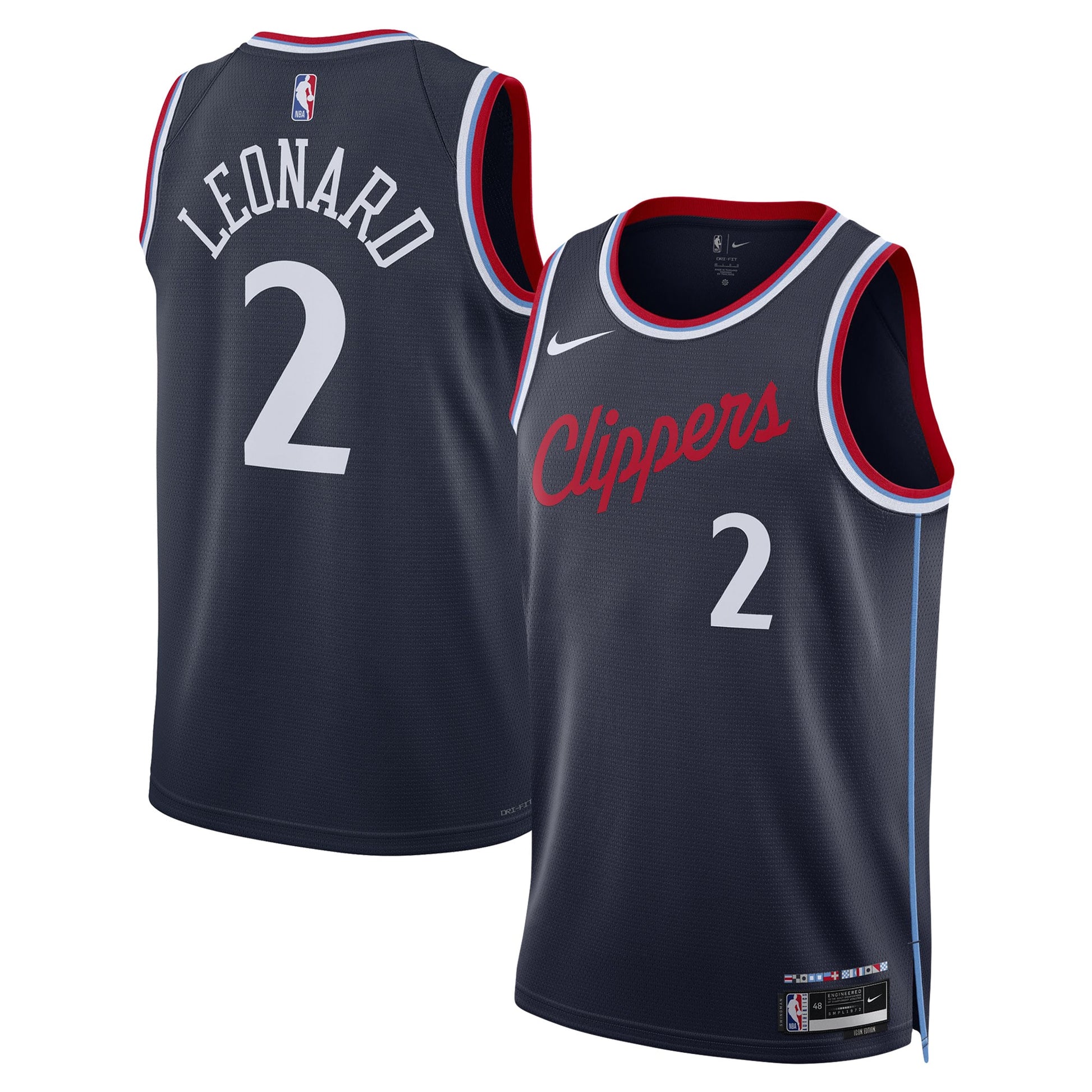 Unisex LA Clippers Kawhi Leonard Nike Navy 2024/25 Swingman Jersey - Icon Edition