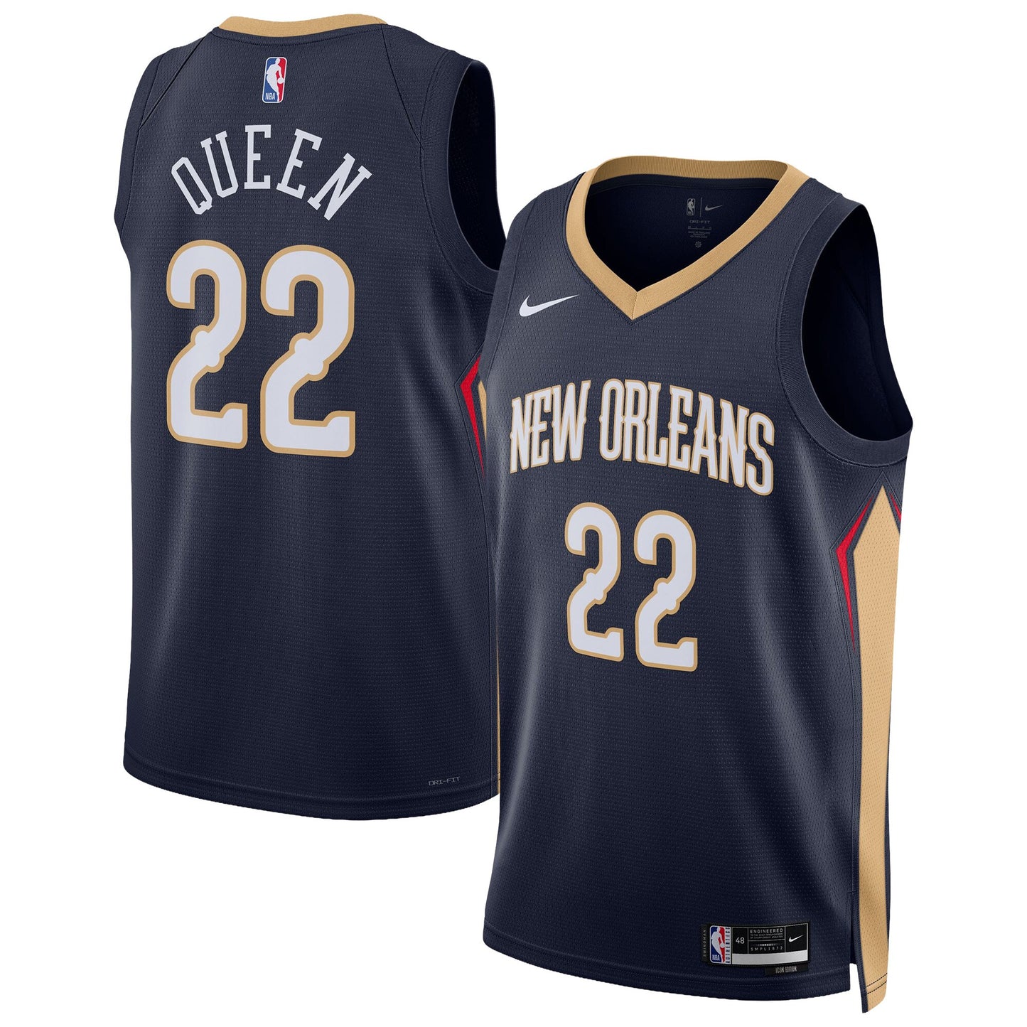Unisex New Orleans Pelicans Derik Queen Nike Navy Swingman Jersey - Icon Edition