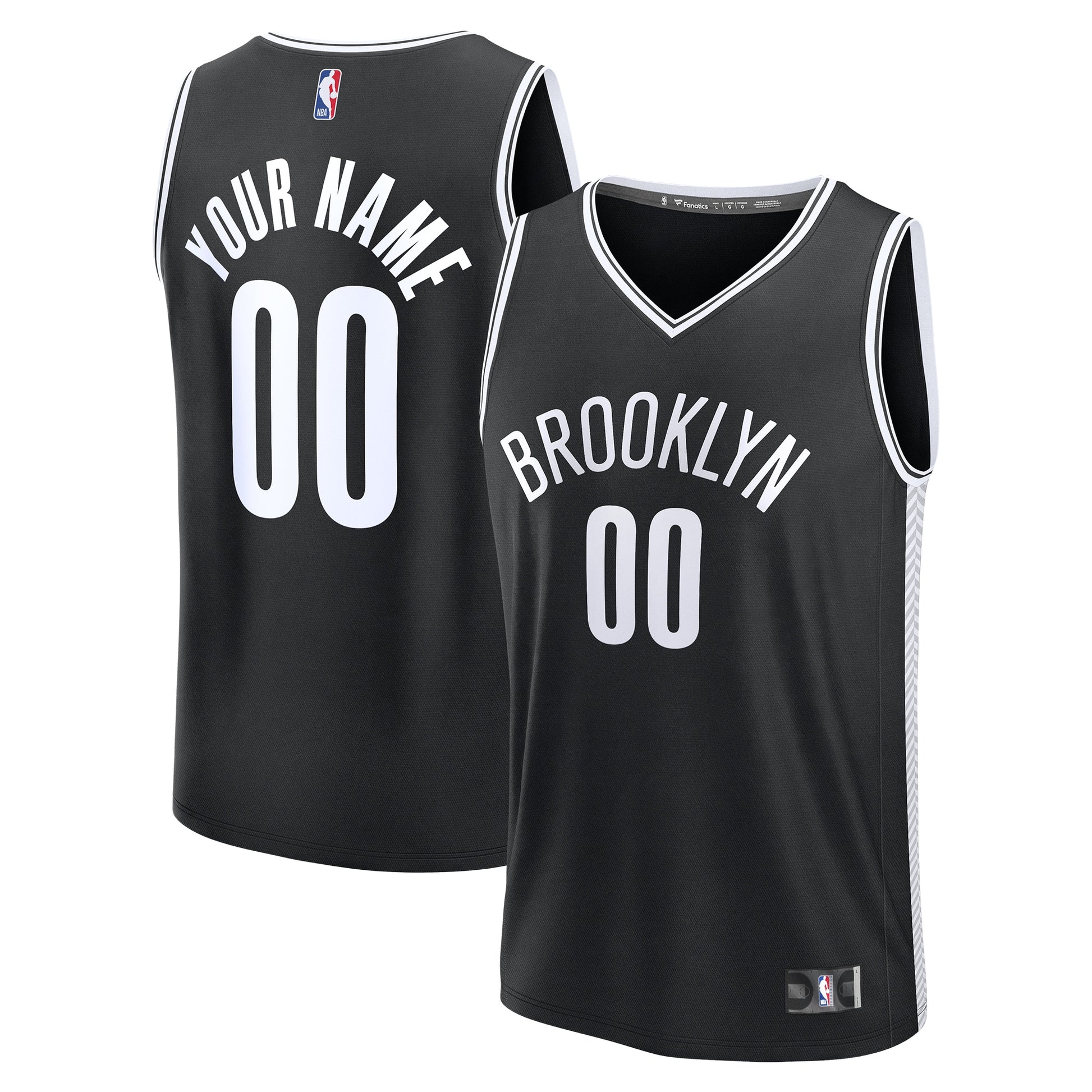 Men's Brooklyn Nets Fanatics Black Fast Break Custom Jersey - Icon Edition