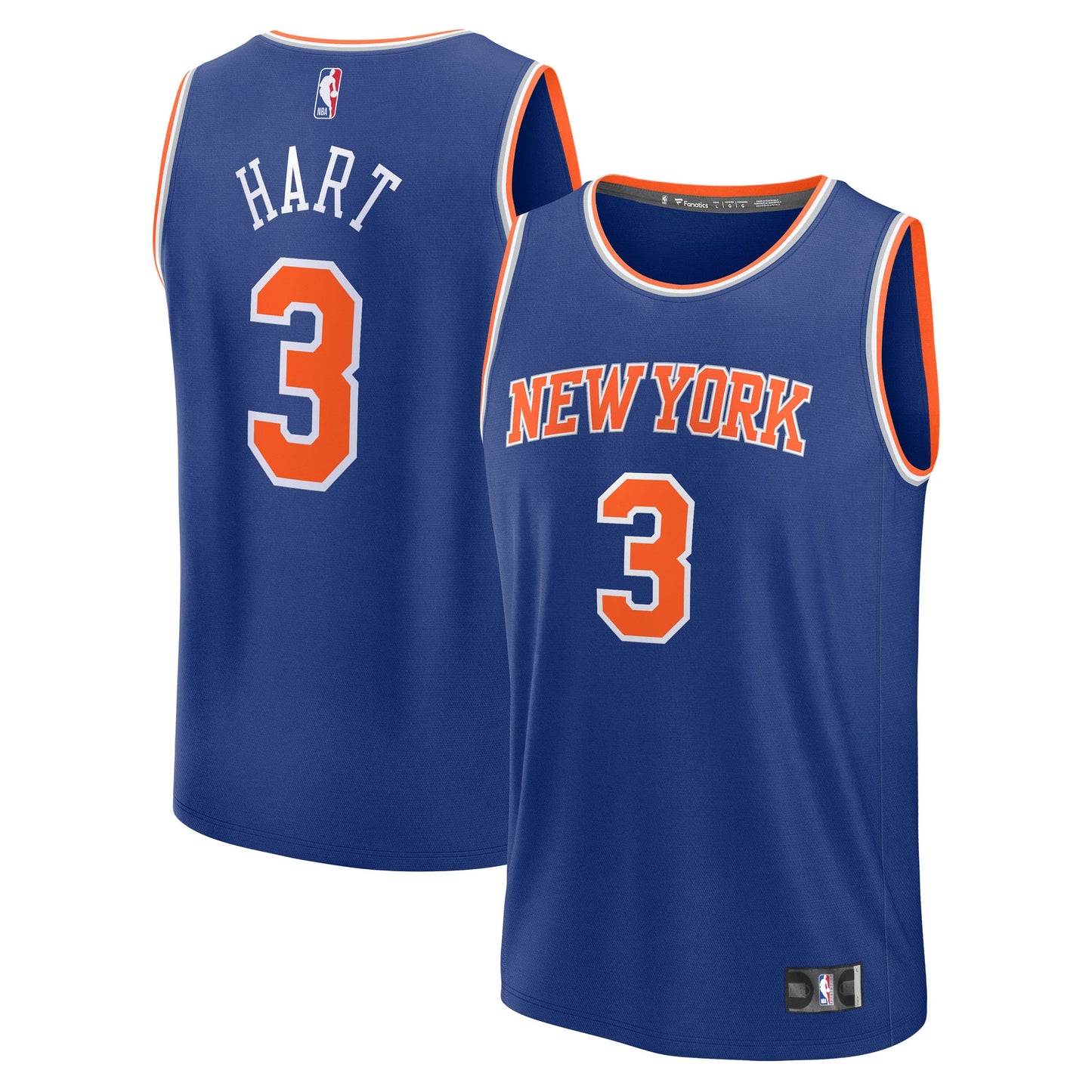 Youth New York Knicks Josh Hart Fanatics Blue Fast Break Replica Player Jersey - Icon Edition