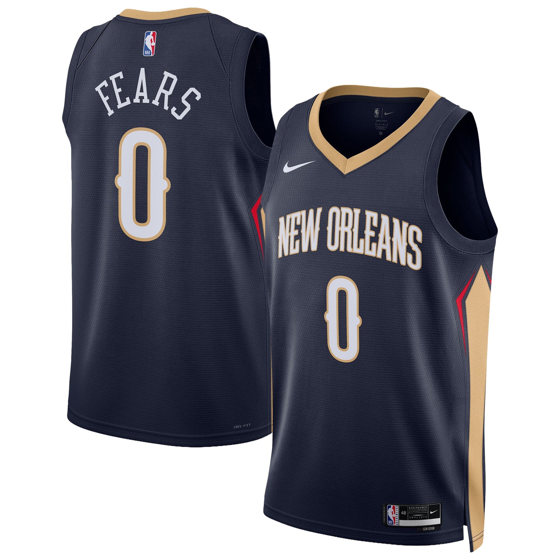 Unisex New Orleans Pelicans Jeremiah Fears Nike Navy Swingman Jersey - Icon Edition