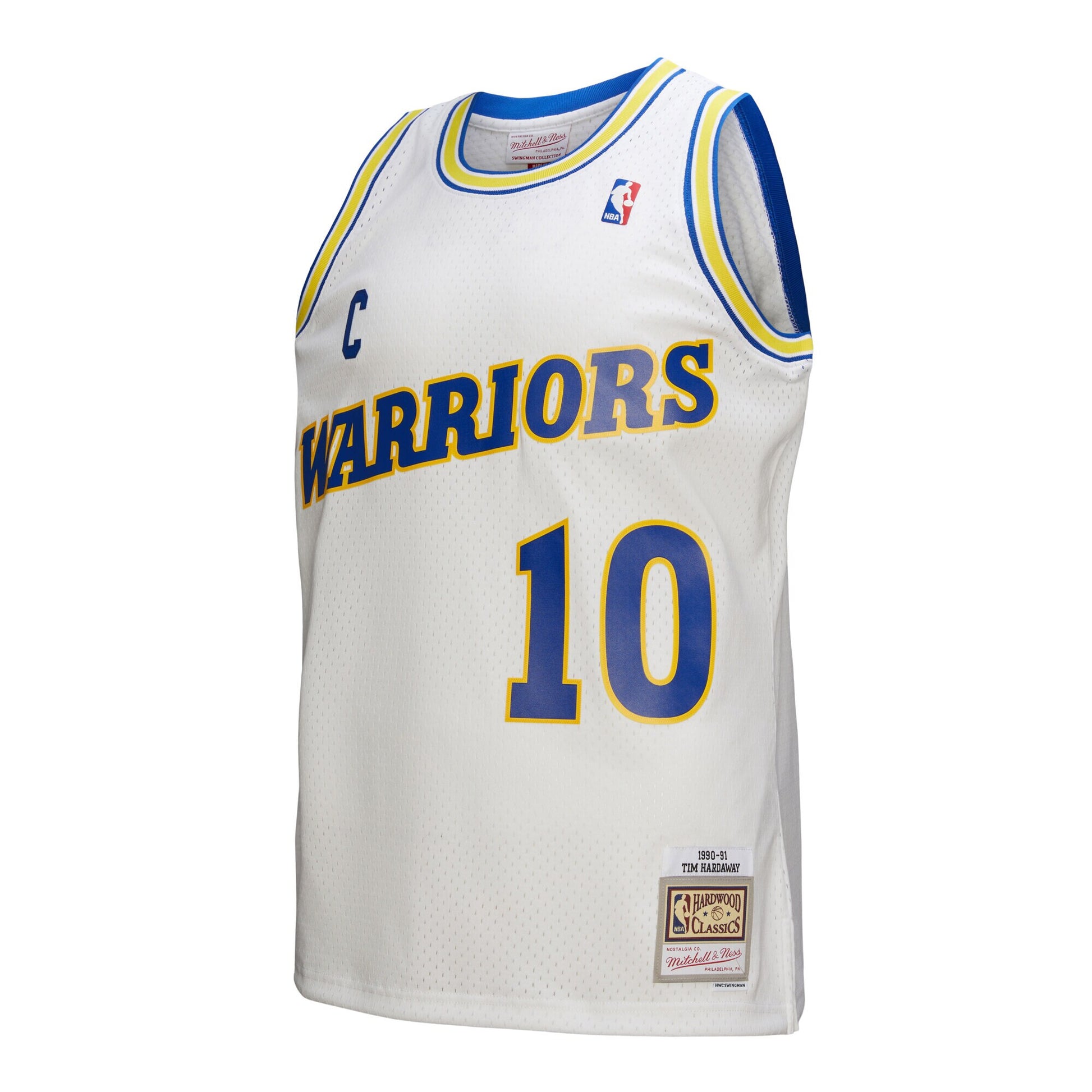 Men's Golden State Warriors Tim Hardaway Mitchell & Ness White Hardwood Classics 1990/91 Swingman Jersey