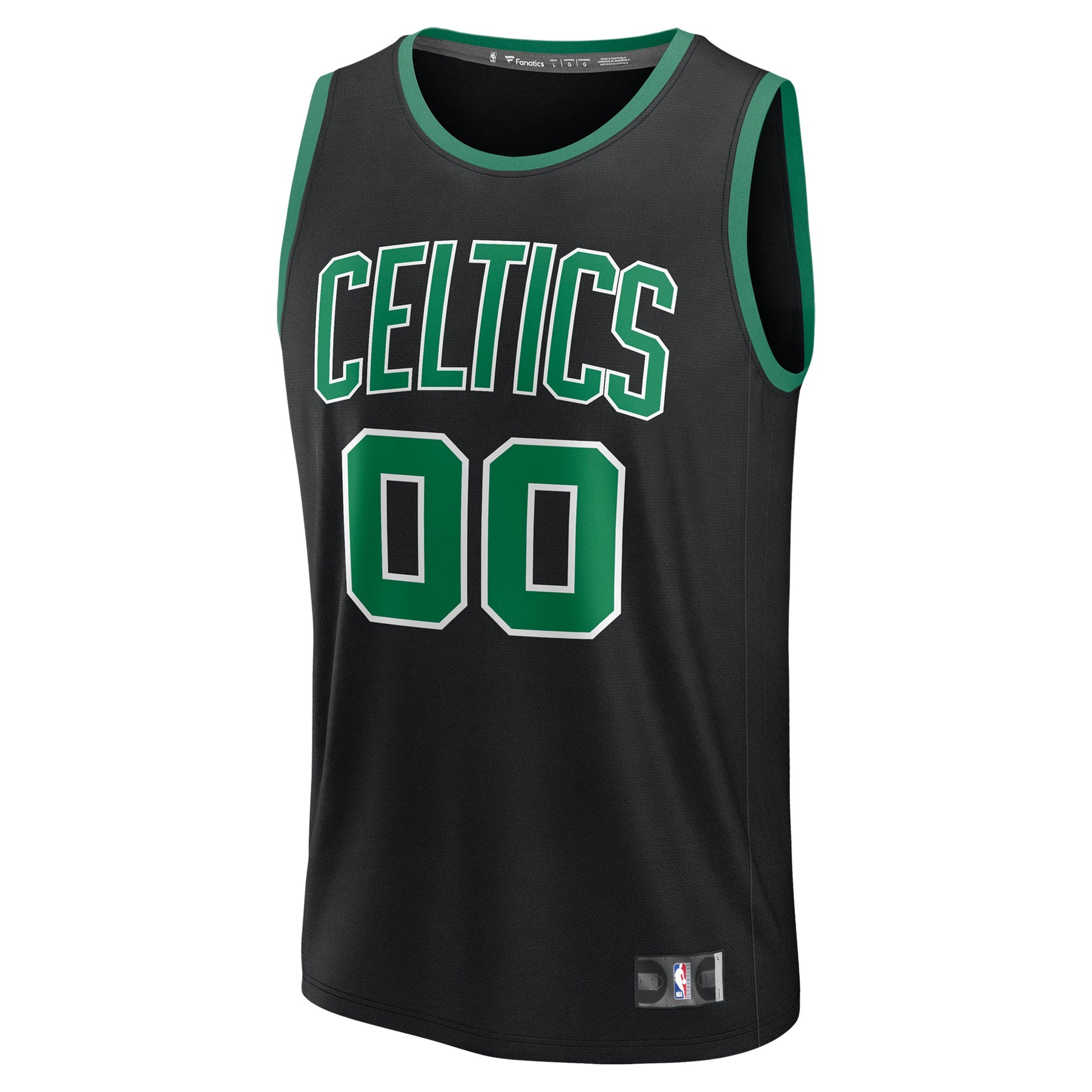 Men's Boston Celtics Fanatics Black Fast Break Custom Jersey - Statement Edition