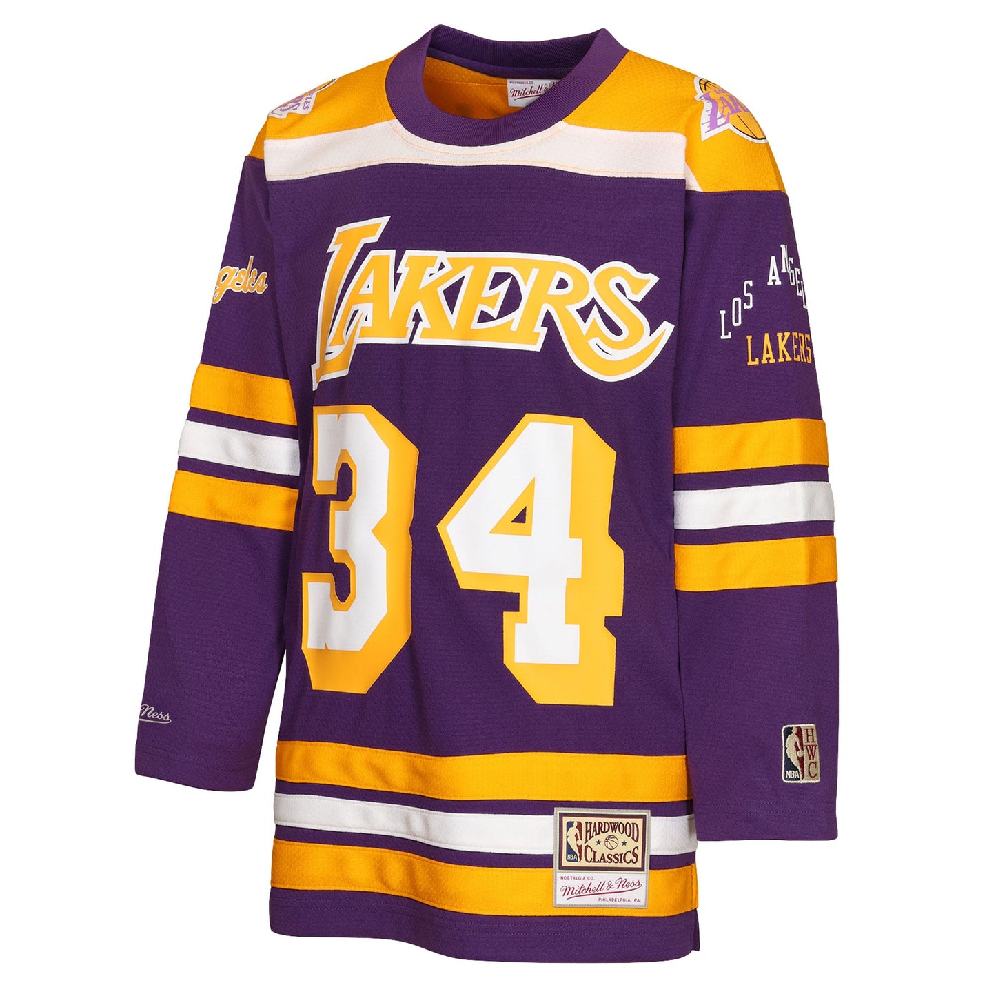 Youth Los Angeles Lakers Shaquille O'Neal Mitchell & Ness Purple Maxxed Out 2.0 Fashion Hockey Jersey