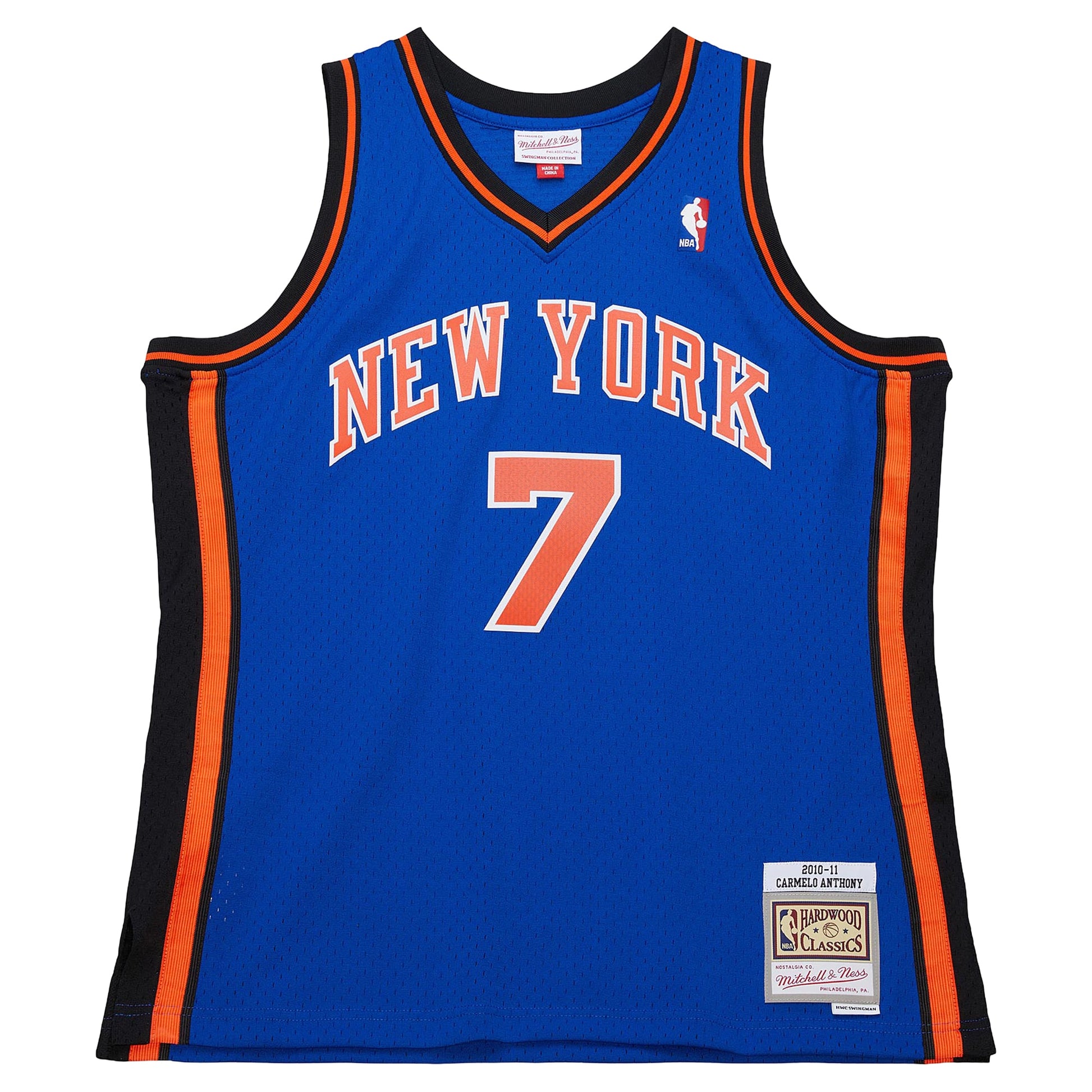 Men's New York Knicks Carmelo Anthony Mitchell & Ness Blue Big & Tall 2010/11 Swingman Jersey