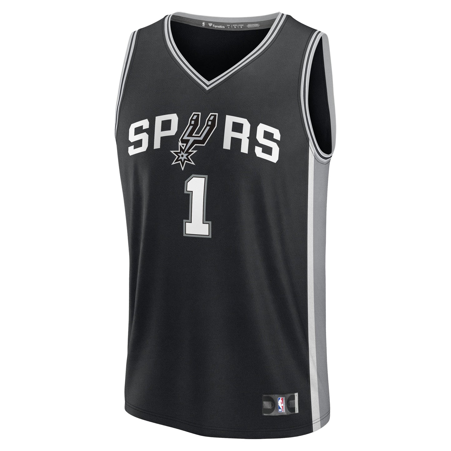 Men's San Antonio Spurs Victor Wembanyama Fanatics Black Fast Break Replica Player Jersey - Icon Edition