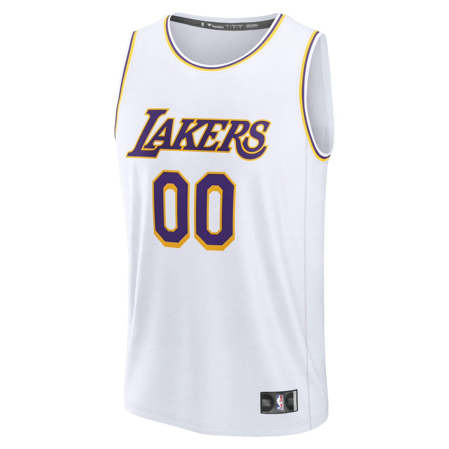 Men's Los Angeles Lakers Fanatics White Fast Break Custom Replica Jersey - Association Edition