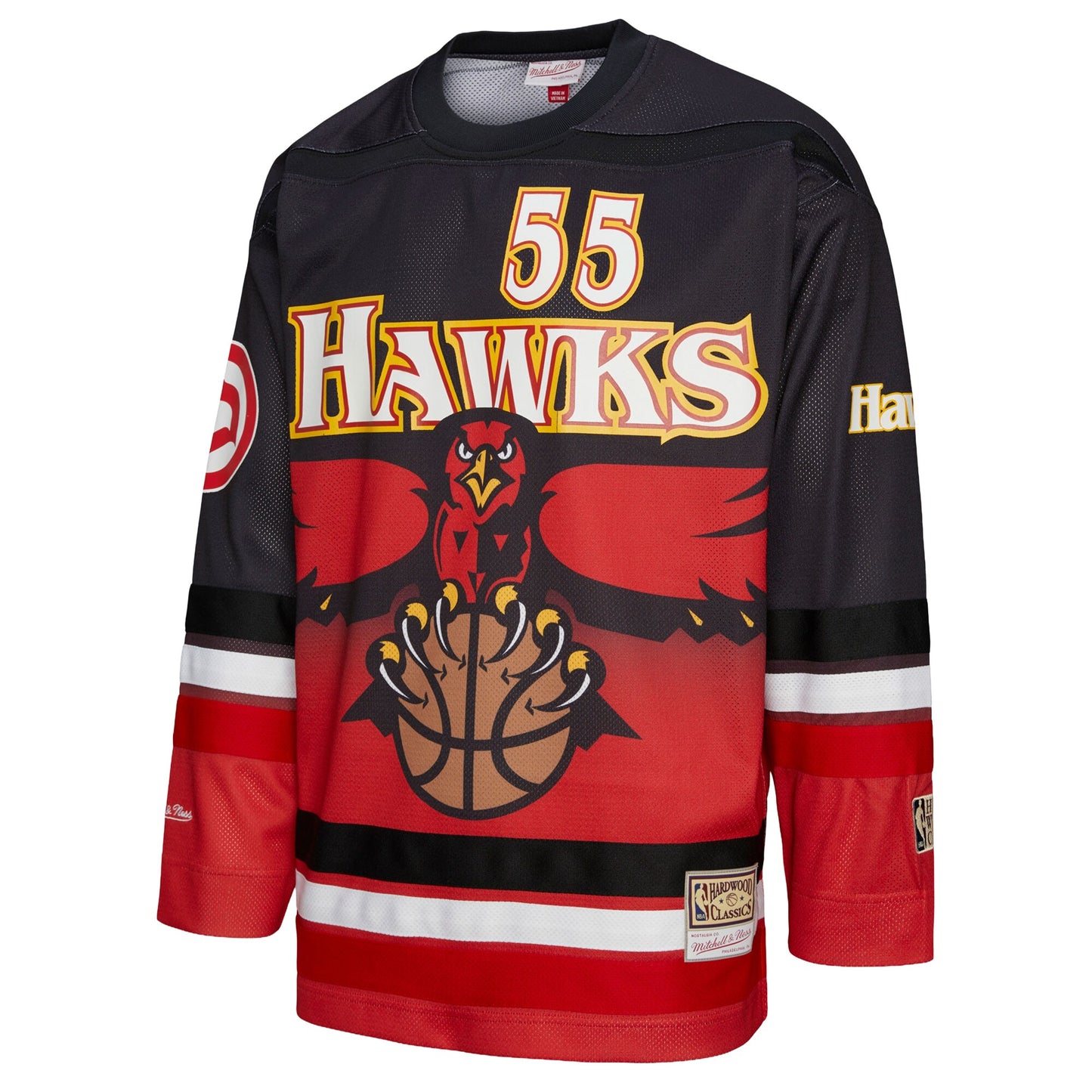 Unisex Atlanta Hawks Dikembe Mutombo Mitchell & Ness Red Maxxed Out Fashion Hockey Jersey