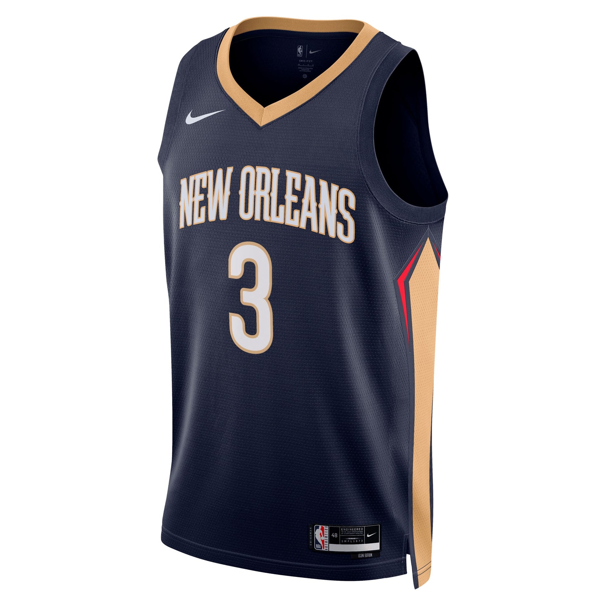Unisex New Orleans Pelicans Jordan Poole Nike Navy Swingman Jersey - Icon Edition