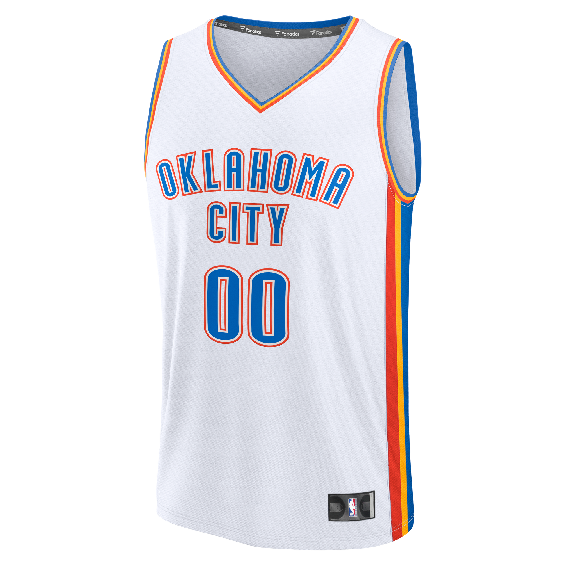 Youth Oklahoma City Thunder Fanatics White Fast Break Custom Jersey - Association Edition